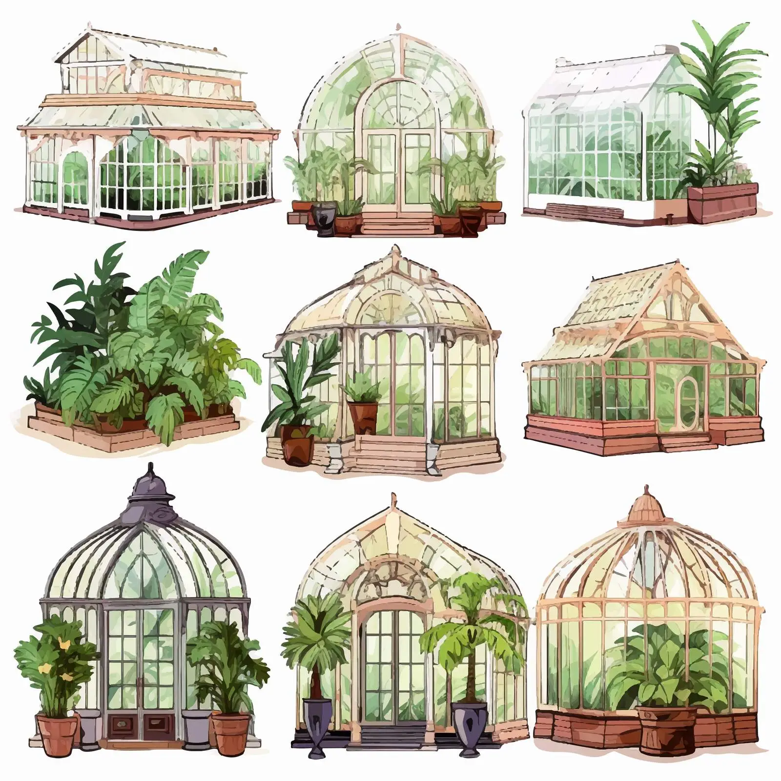 Tropical Greenhouse Sketch Collection — free download from Dotvec