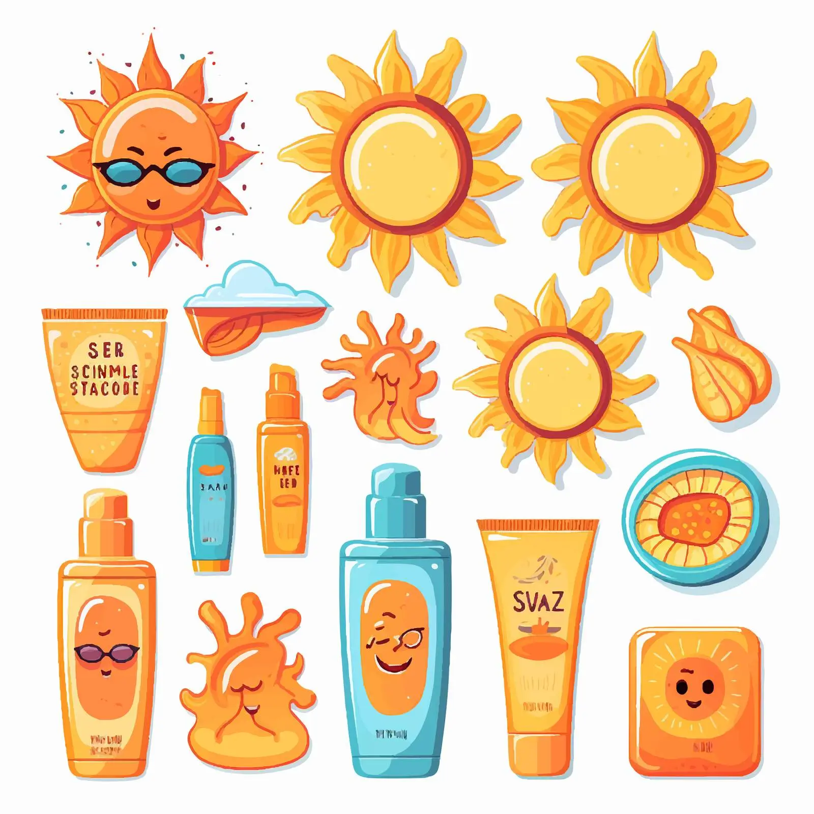 SPF and UV Sun Protection Labels Collection — free download from Dotvec