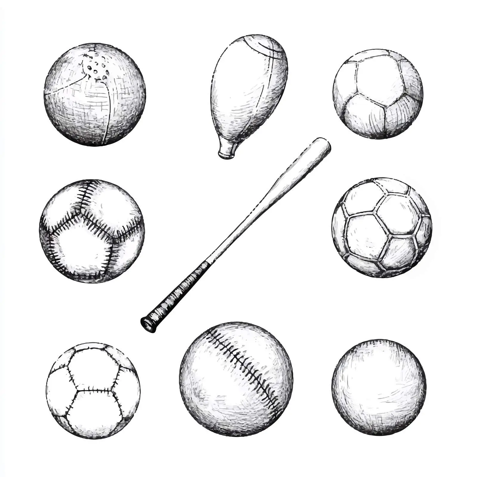 Sporting Items Sketch Collection — free download from Dotvec