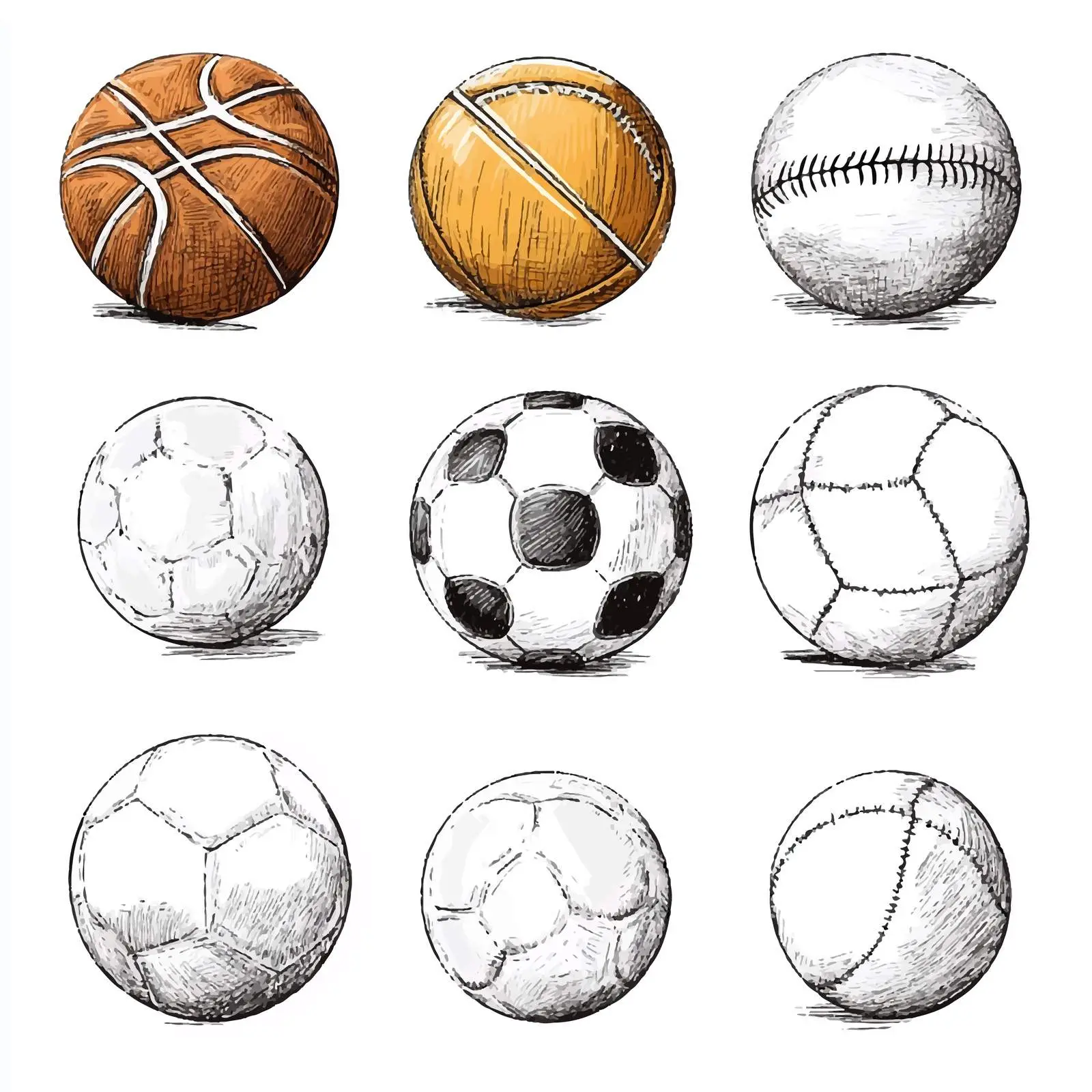 Sporting Items Sketches Collection — free download from Dotvec