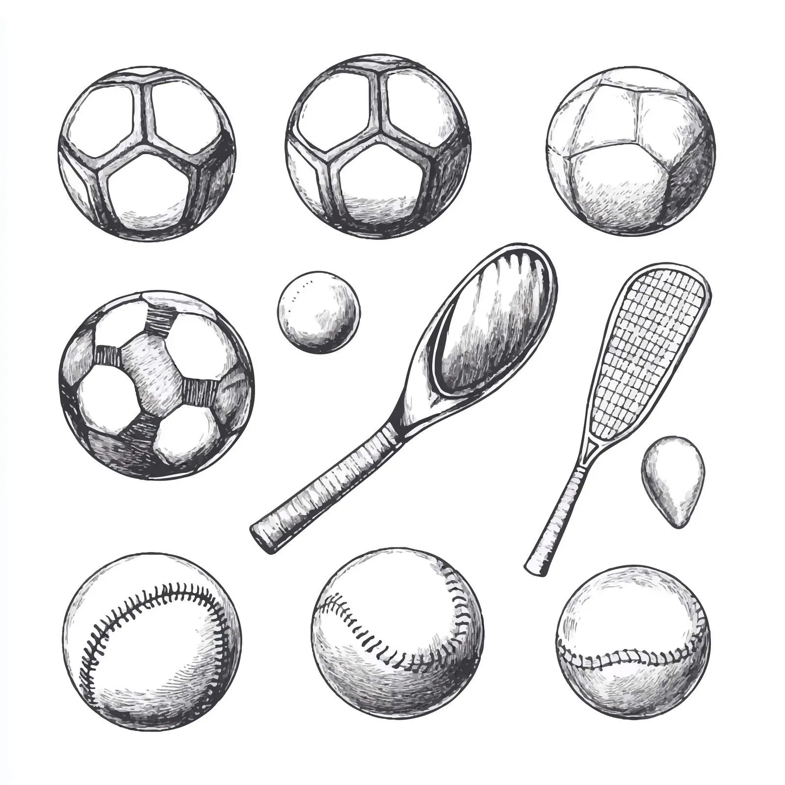 Sporting Items Sketch Collection — free download from Dotvec
