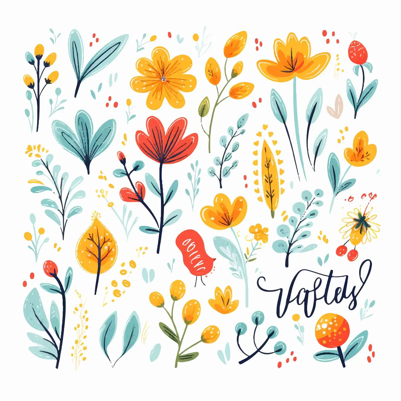 Handwritten Spring Lettering Collection Vectors — free download from Dotvec