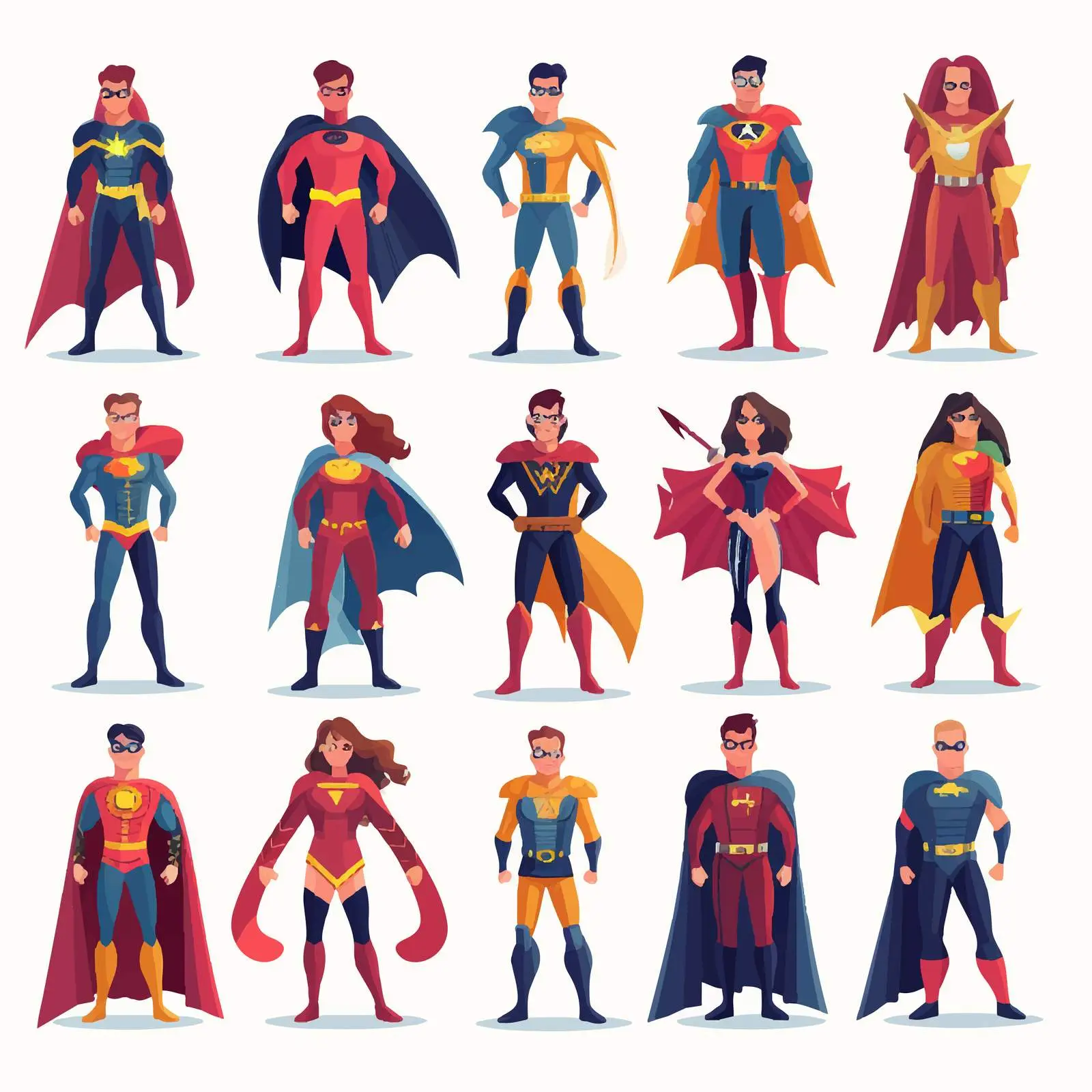 Diverse Superheroes Vector Collection – free superheroes image from Dotvec