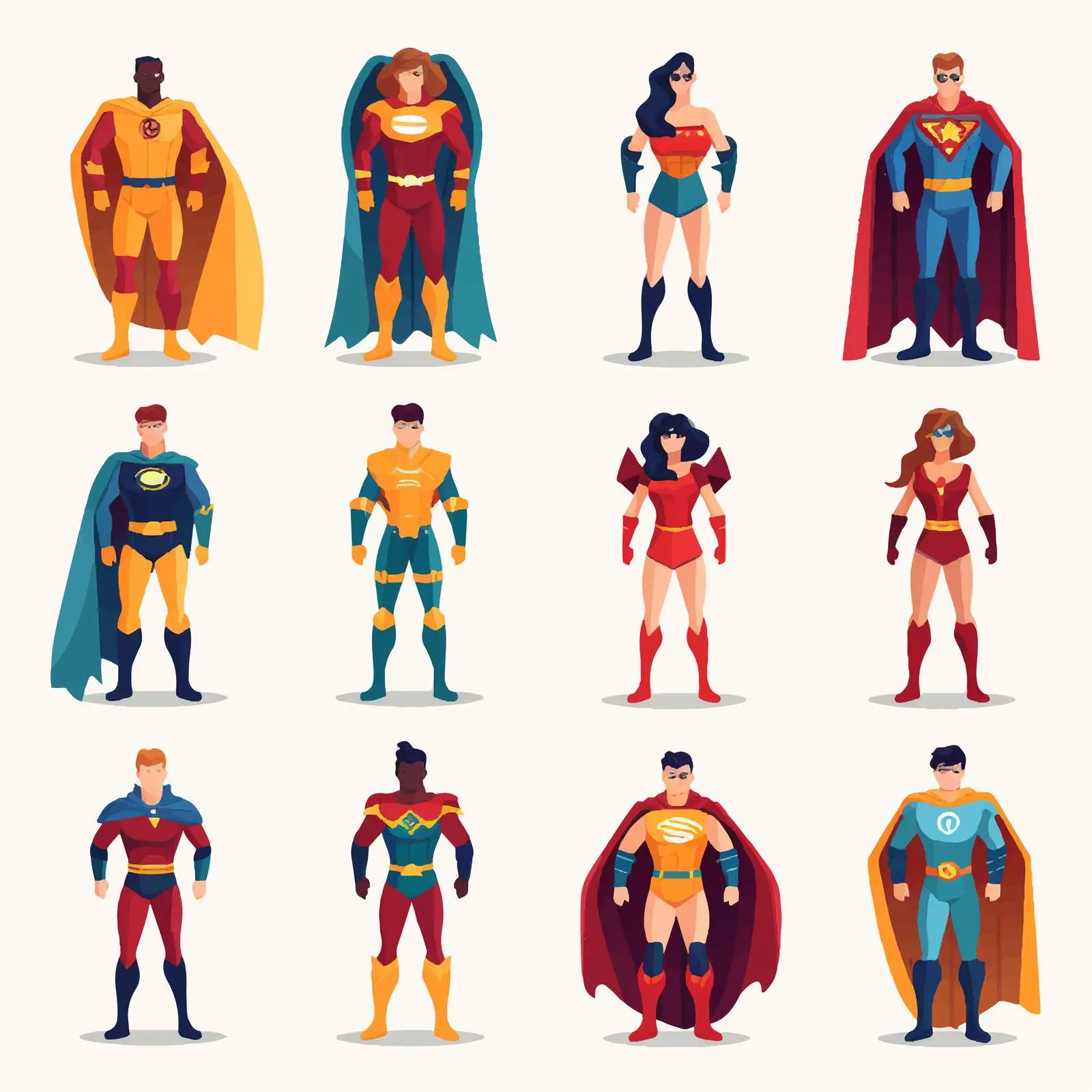 Superheroes Bundle of Men and Women Vectors — free download from Dotvec