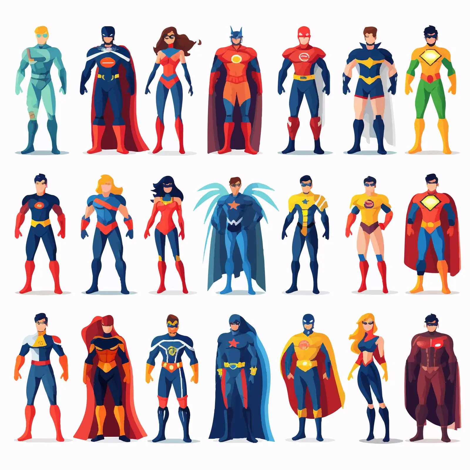 Diverse Superheroes Bundle of Men and Women Vectors — free download from Dotvec