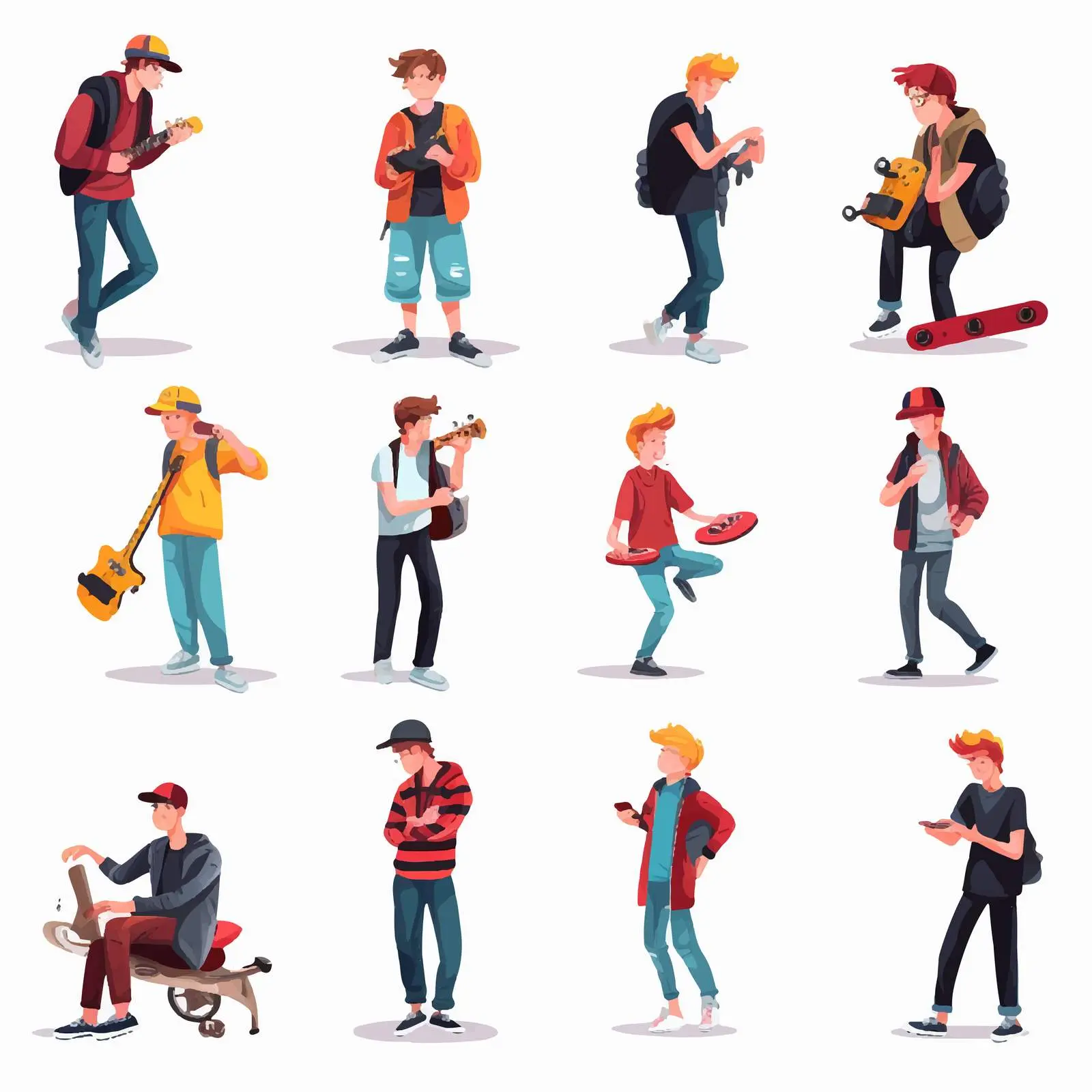 Trendy Teenage Boys in Fashionable Outfits – free teenage boy image from Dotvec