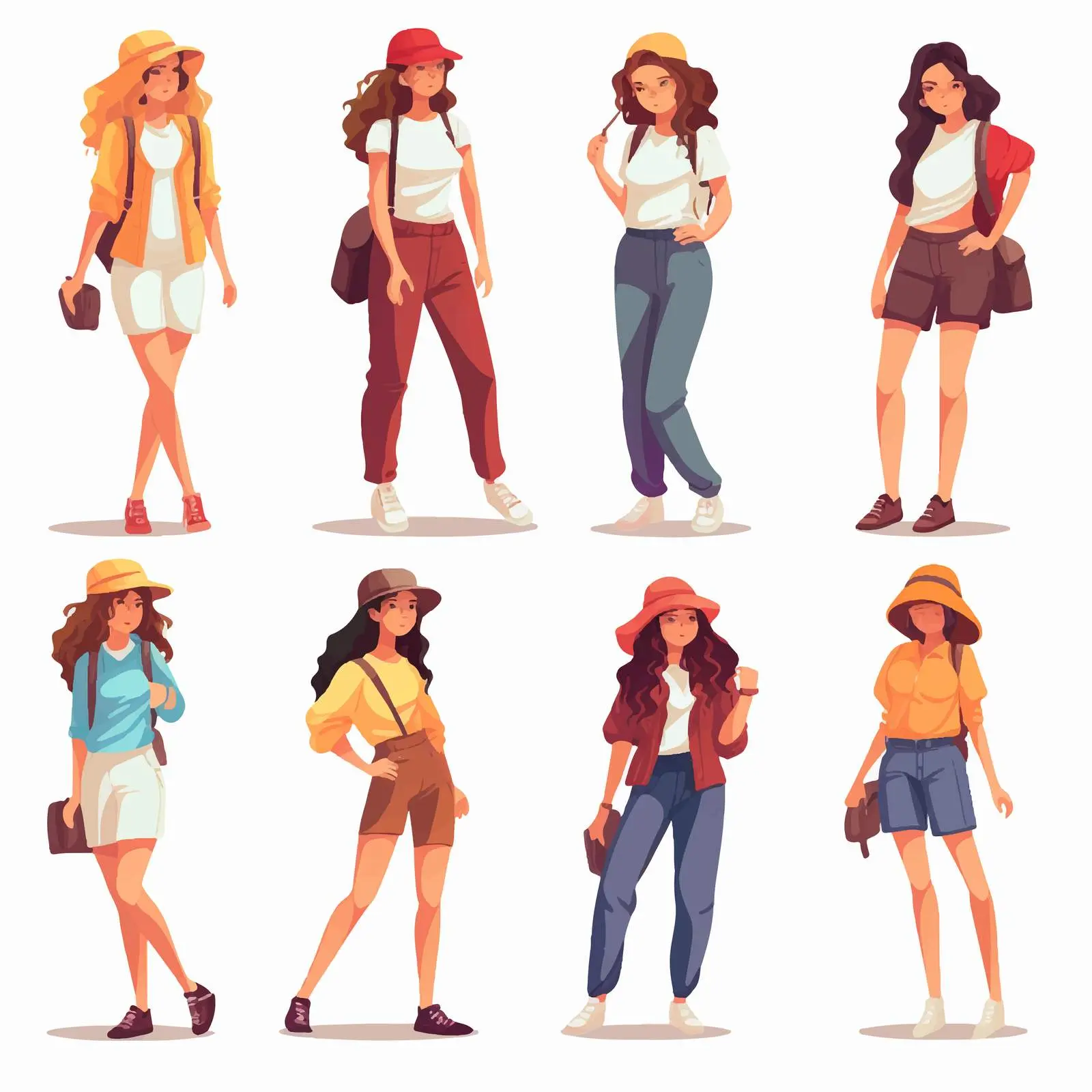 Trendy Teenage Girls Fashion Vector Collection — free download from Dotvec