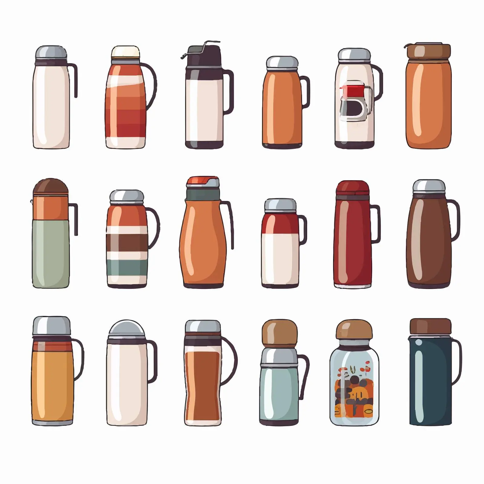 Various Vacuum Flasks and Thermoses Collection – free flasks image from Dotvec