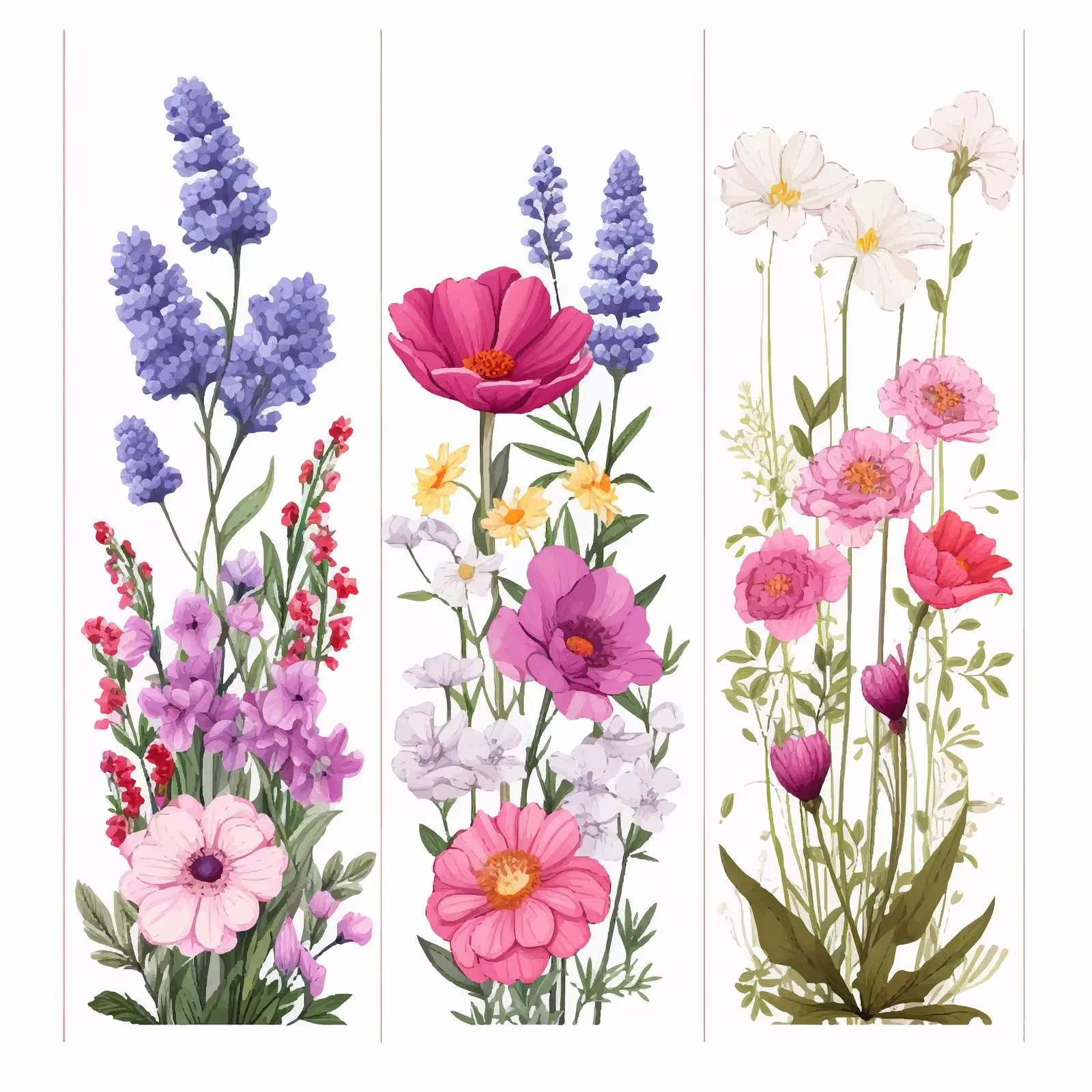 Vertical Floral Backdrops and Banners Collection — free download from Dotvec