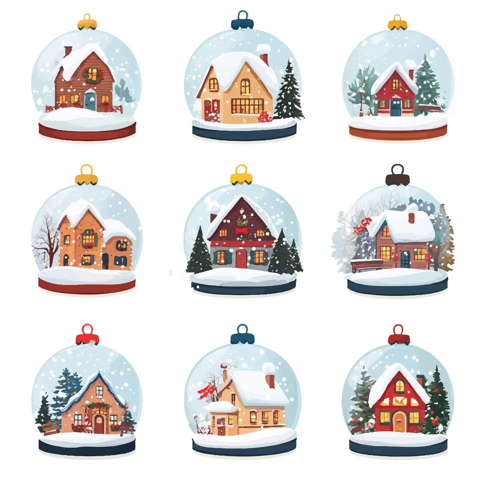 Winter Christmas Village Snow Globe — free download from Dotvec