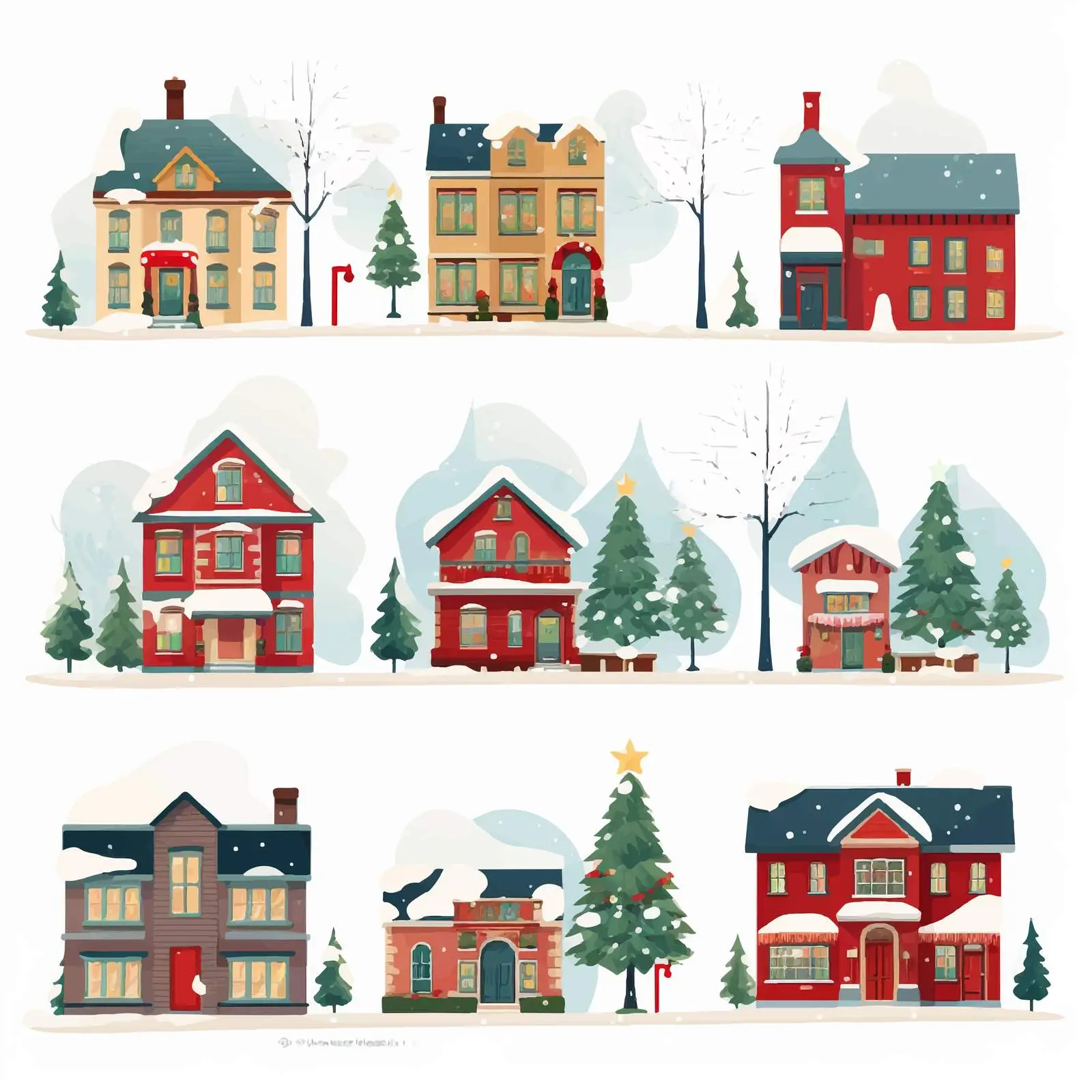 Winter Cityscapes and Urban Landscapes Collection — free download from Dotvec