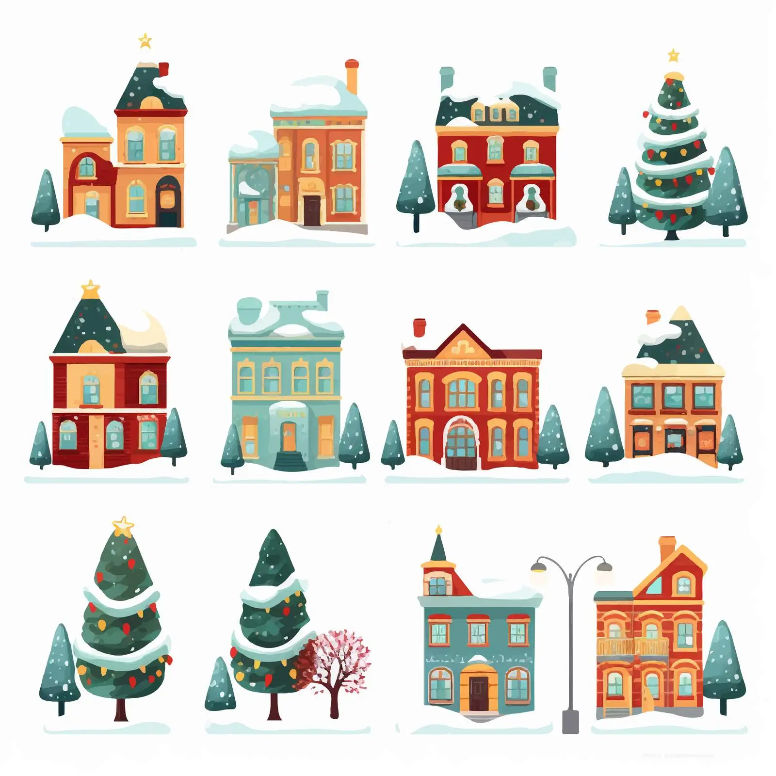 Winter Urban Cityscapes and Landscapes Collection — free download from Dotvec