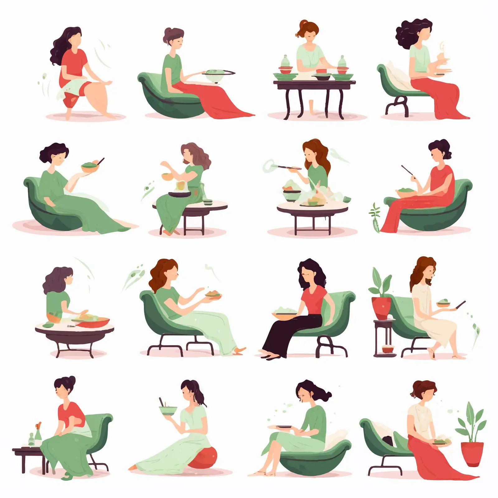 Women Enjoying Relaxing Spa Treatments Illustration — free download from Dotvec