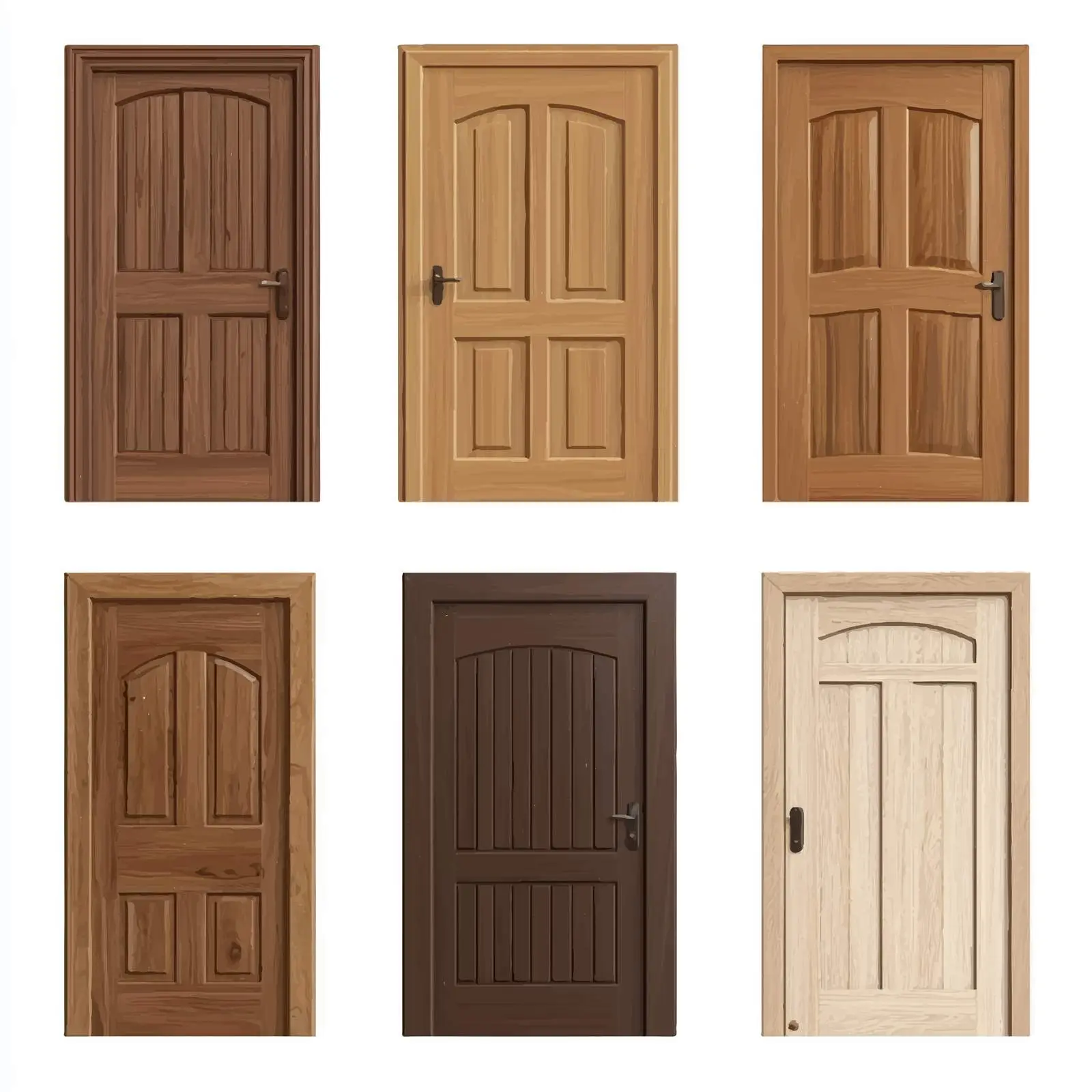 Wooden Door Vector Collection — free download from Dotvec