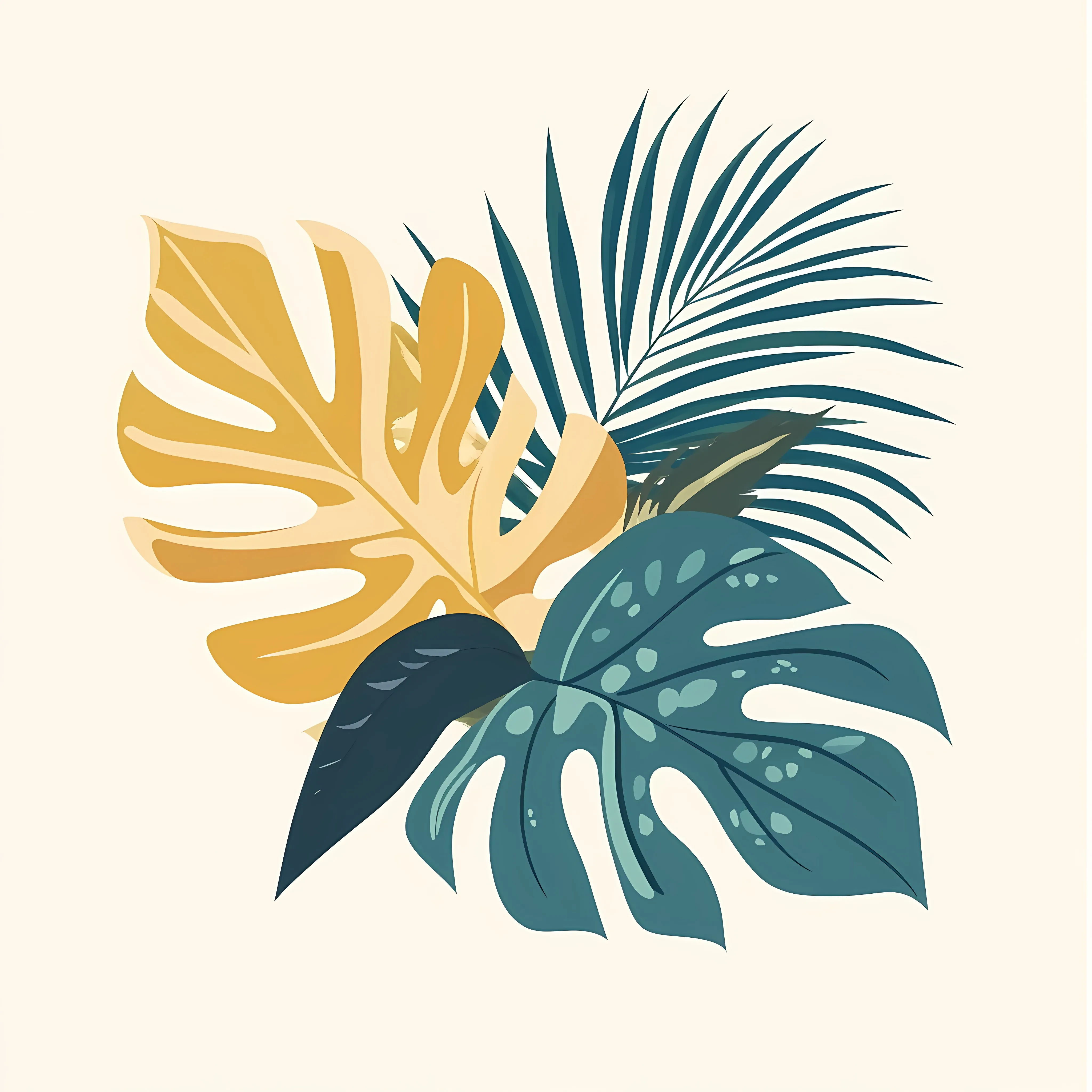 Isolated Tropical Leaves Vector Illustration — free download from Dotvec