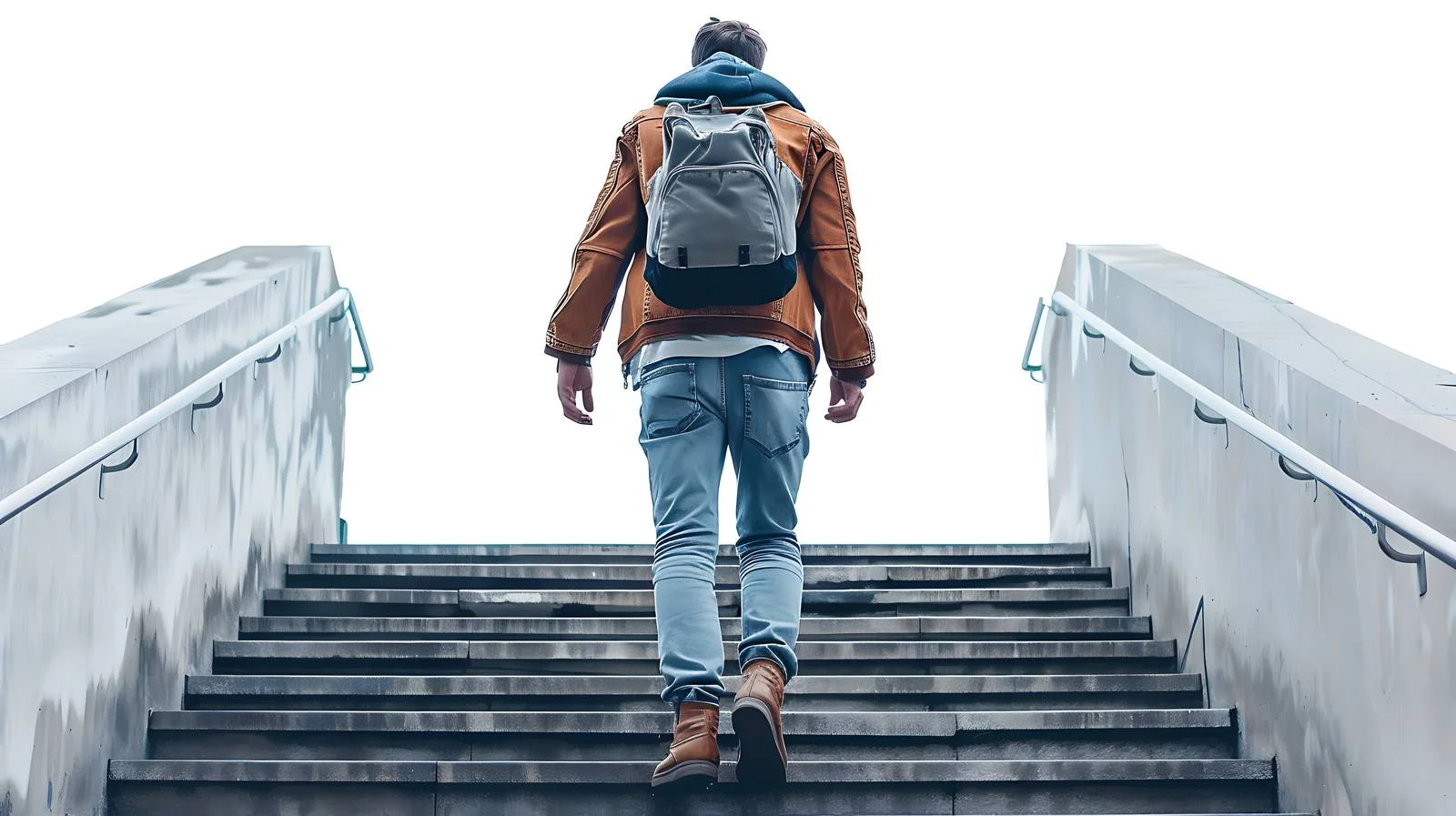 University Student Climbing Staircase — free download from Dotvec