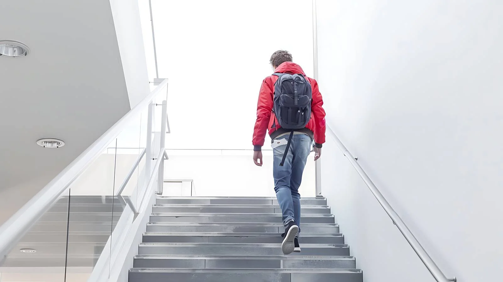 College Student Ascending Staircase — free download from Dotvec