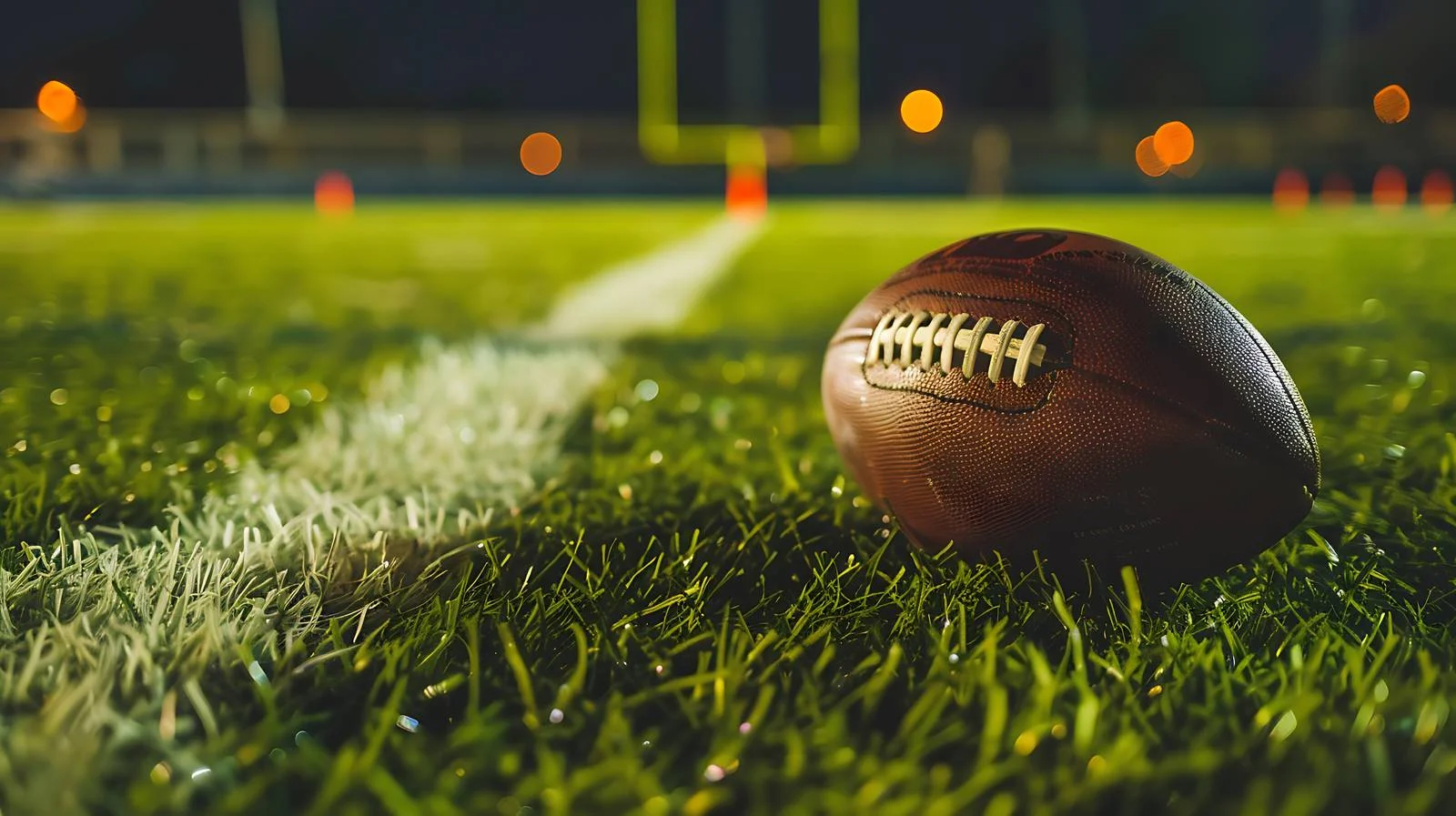 Vibrant College Football Game on Striped Field — free download from Dotvec