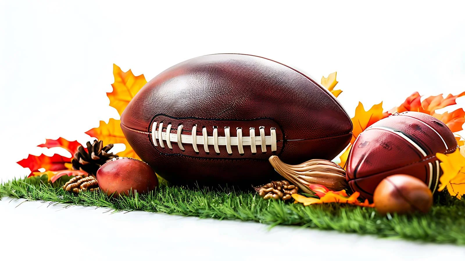 Collegiate Football Scene with Cornucopia on Grass — free download from Dotvec