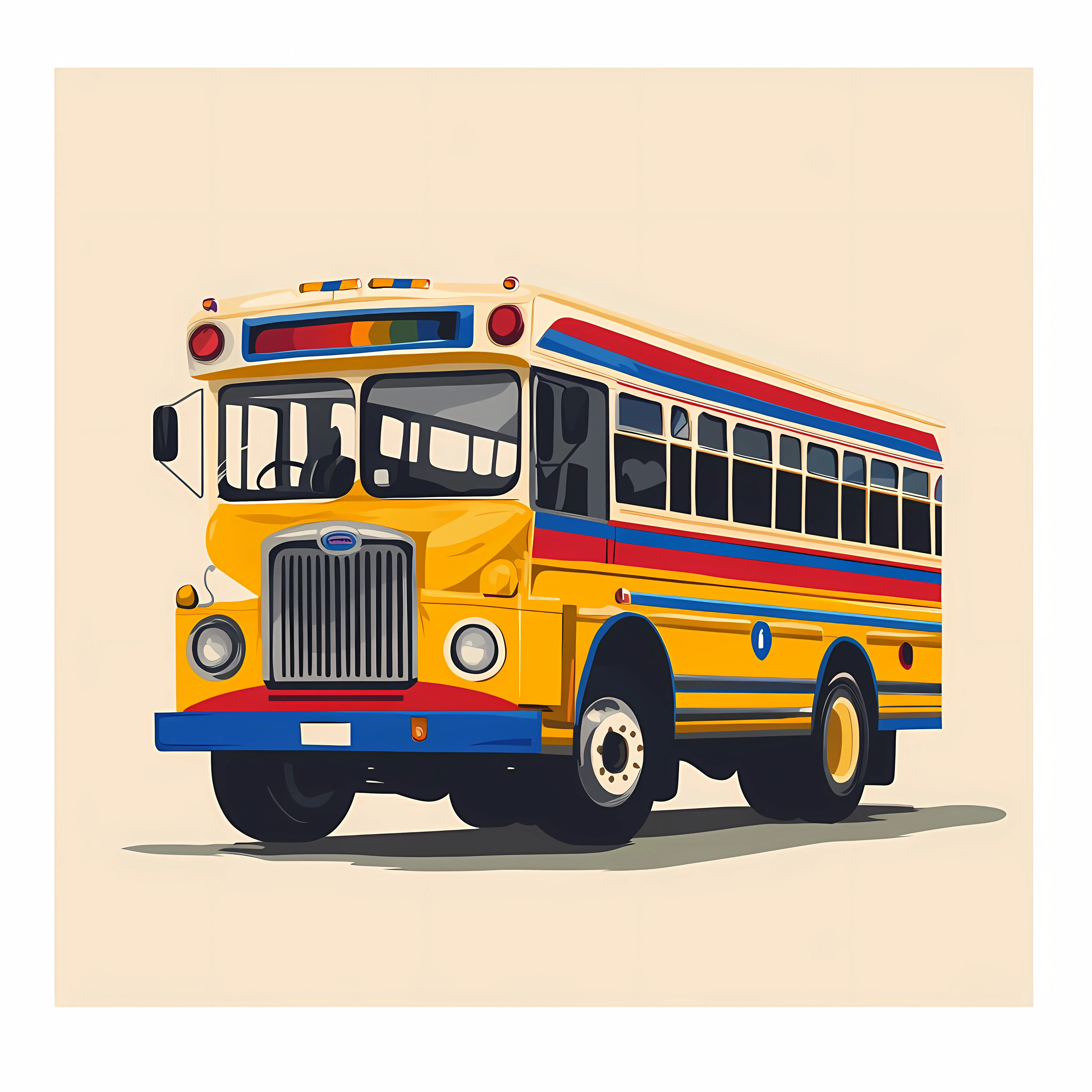 Colombian Chiva Bus Vector Illustration — free download from Dotvec