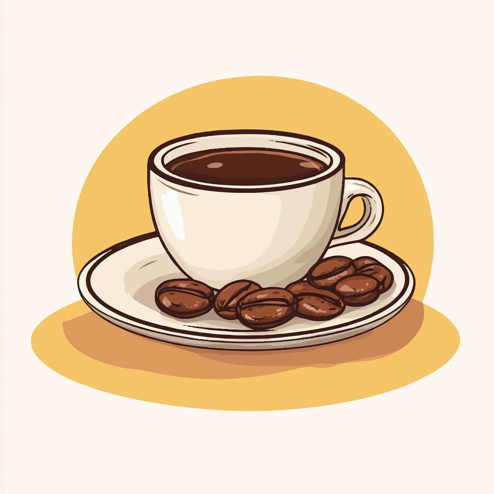 Colombian Coffee Cup and Beans Design — free download from Dotvec