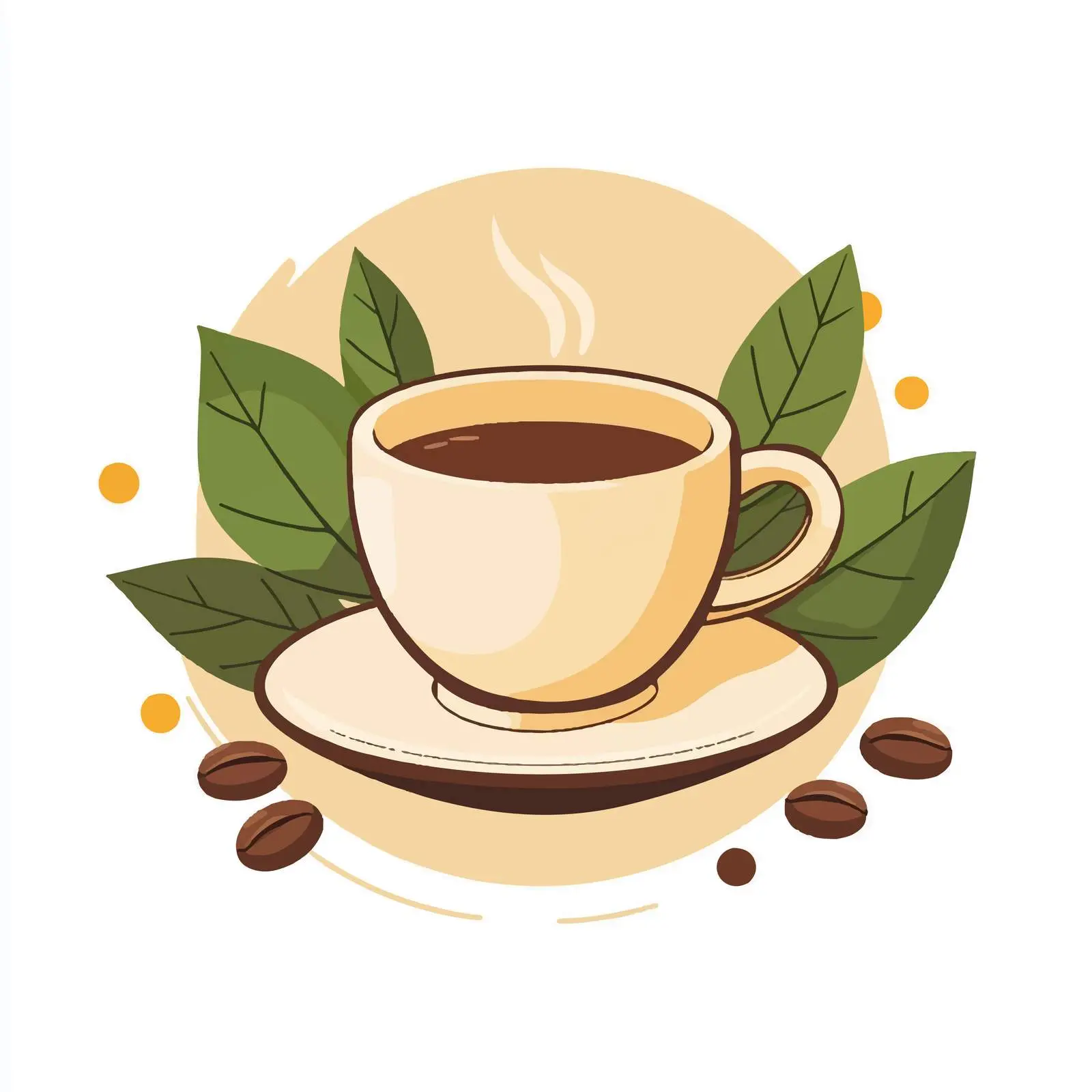 Colombian Coffee Cup and Beans Illustration — free download from Dotvec