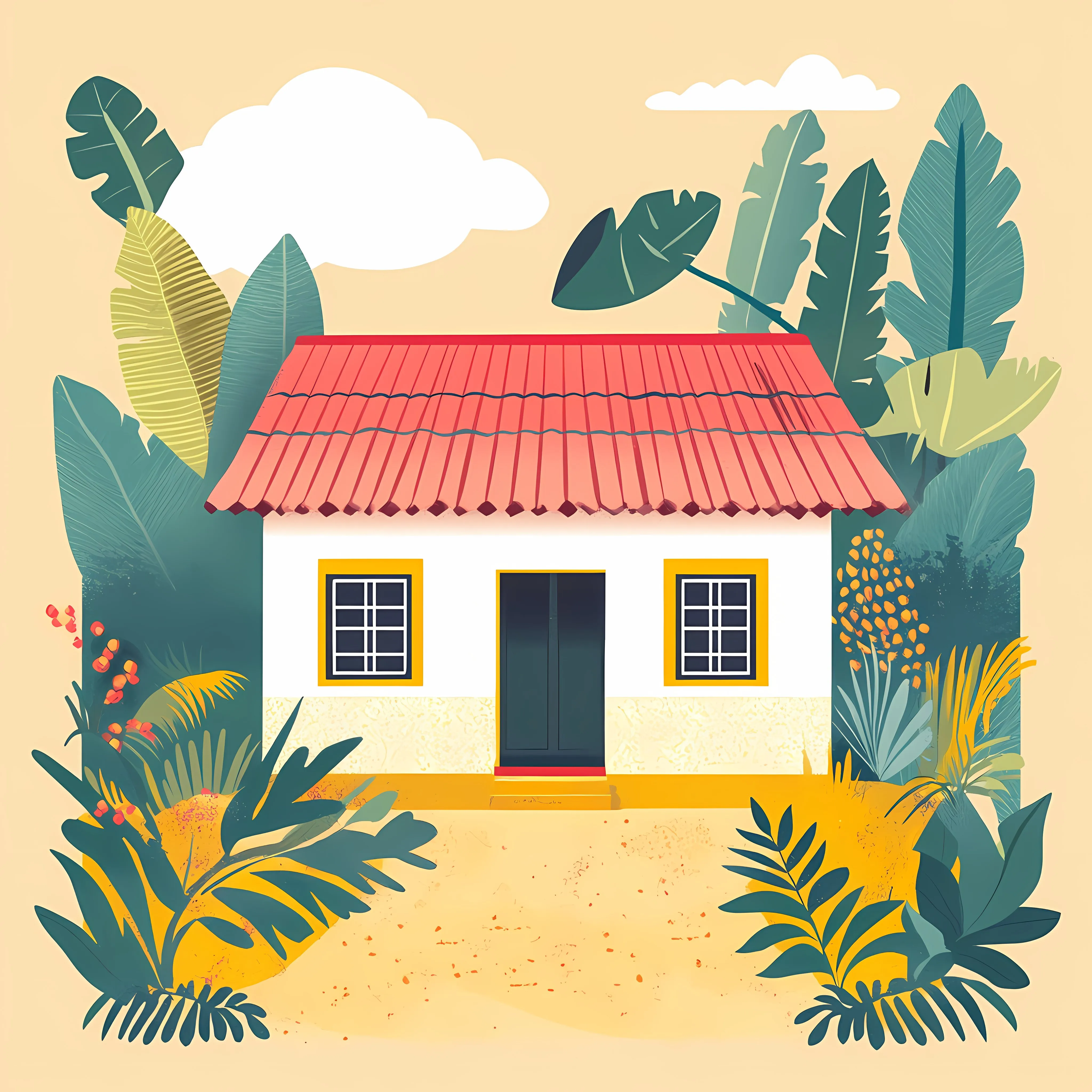 Colombian Traditional House Vector Illustration — free download from Dotvec