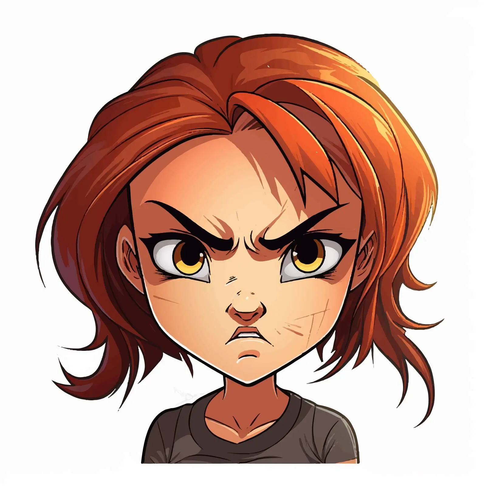 Angry Cartoon Girl Vector Illustration — free download from Dotvec