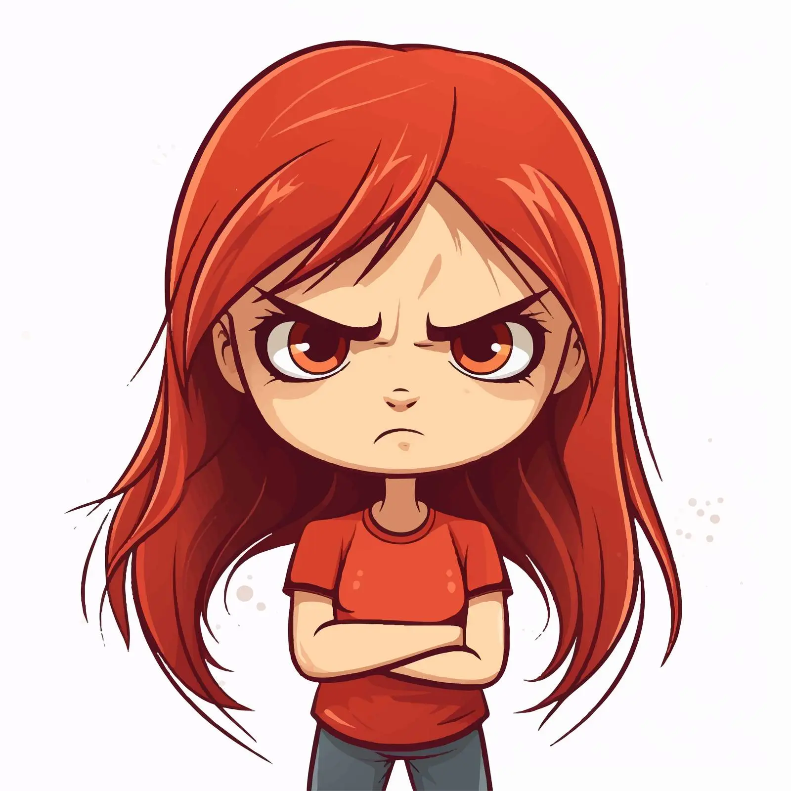 Angry Cartoon Girl Vector Illustration — free download from Dotvec