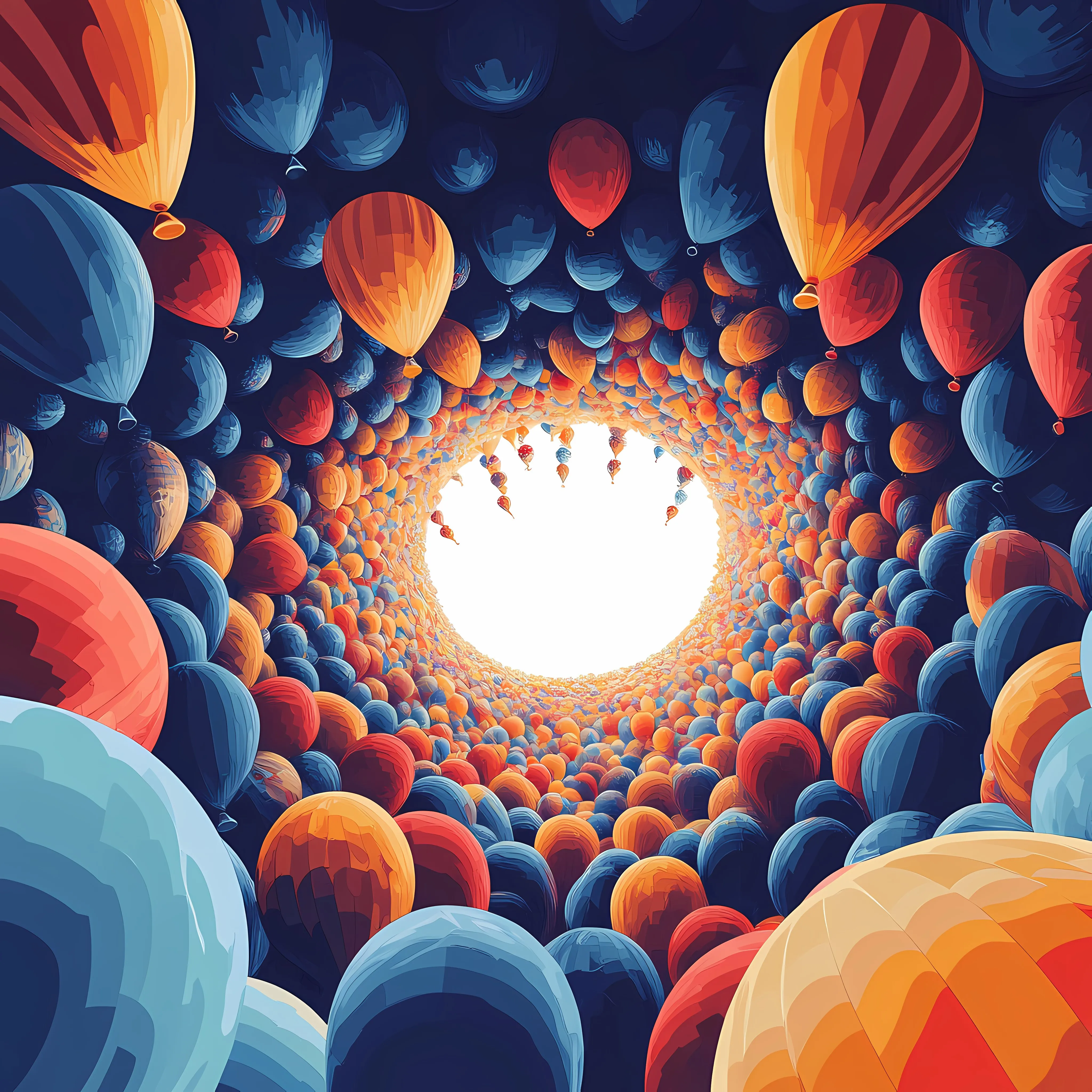 Colorful Balloon Vector Artwork Centered Composition – free event visuals image from Dotvec