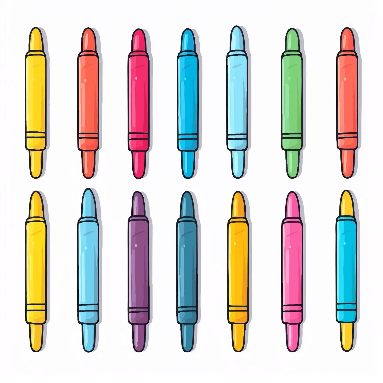 Color Markers Open Line Vector Illustration — free download from Dotvec
