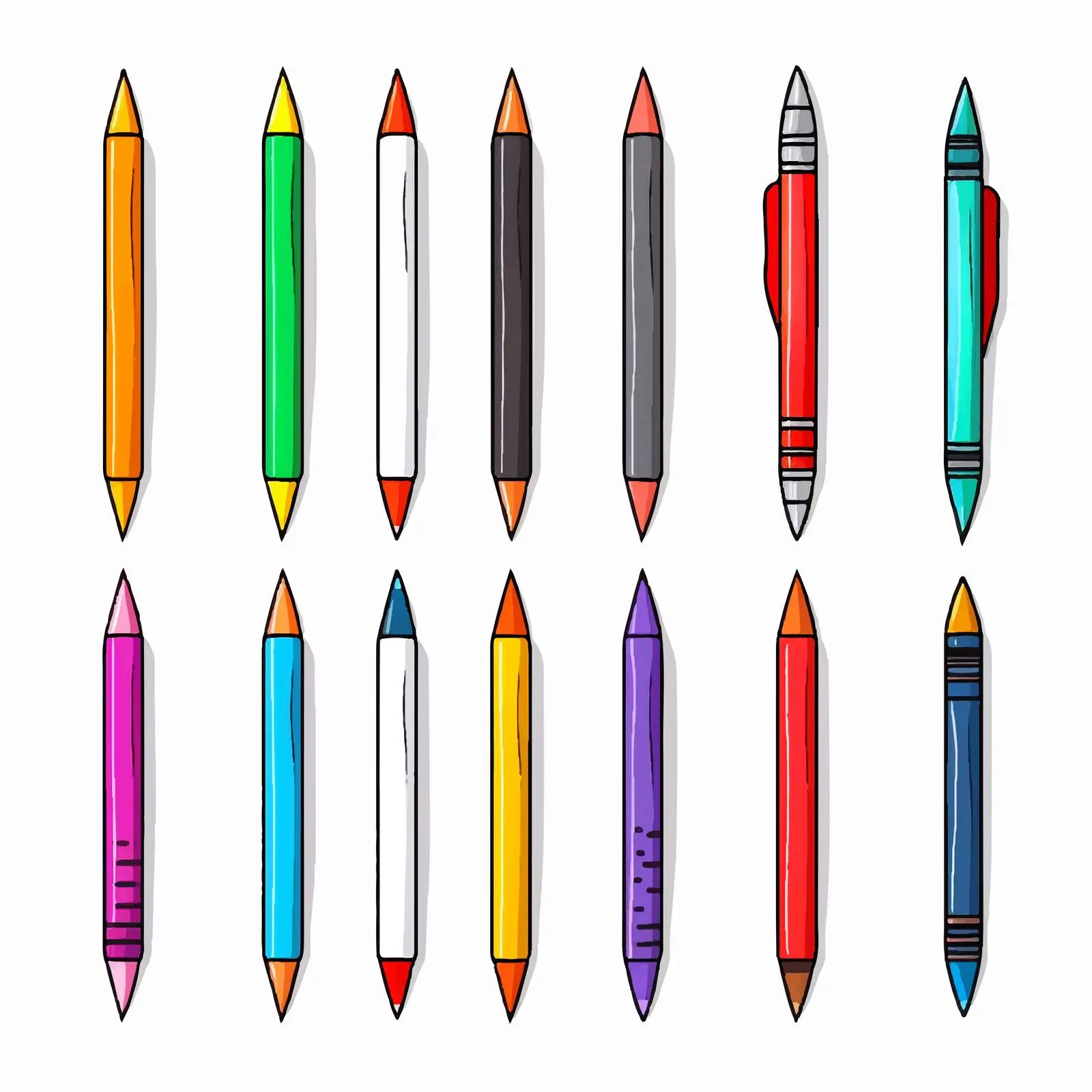 Color Markers Open Line Vector Illustration — free download from Dotvec