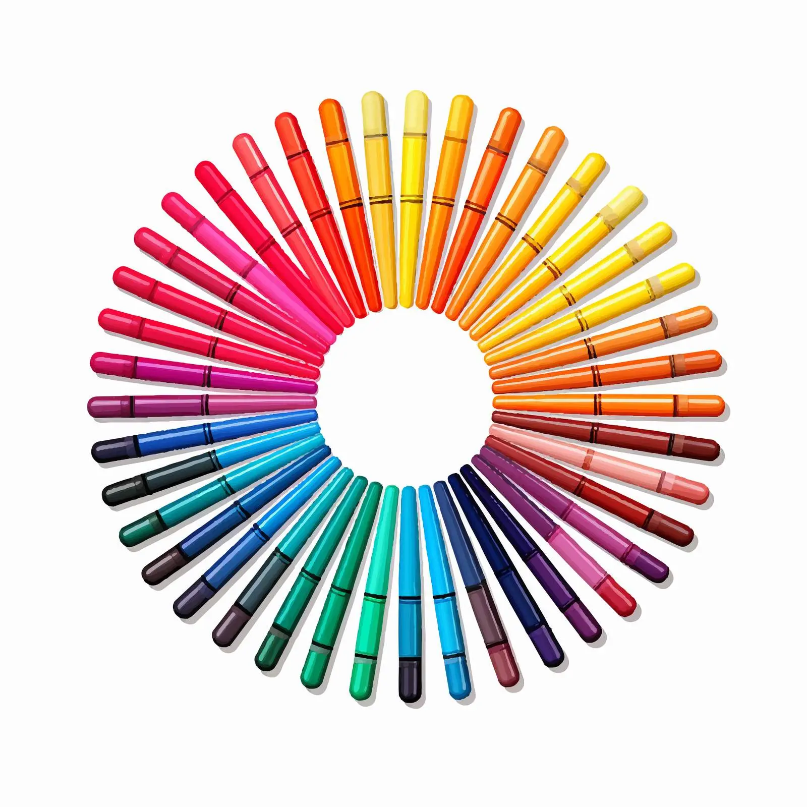 Color Markers Vector Illustration on White Background — free download from Dotvec