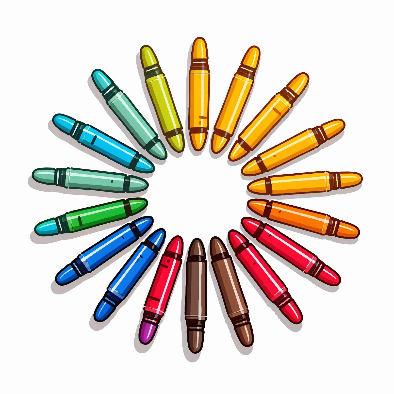 Colorful Markers Vector Illustration on White Background — free download from Dotvec