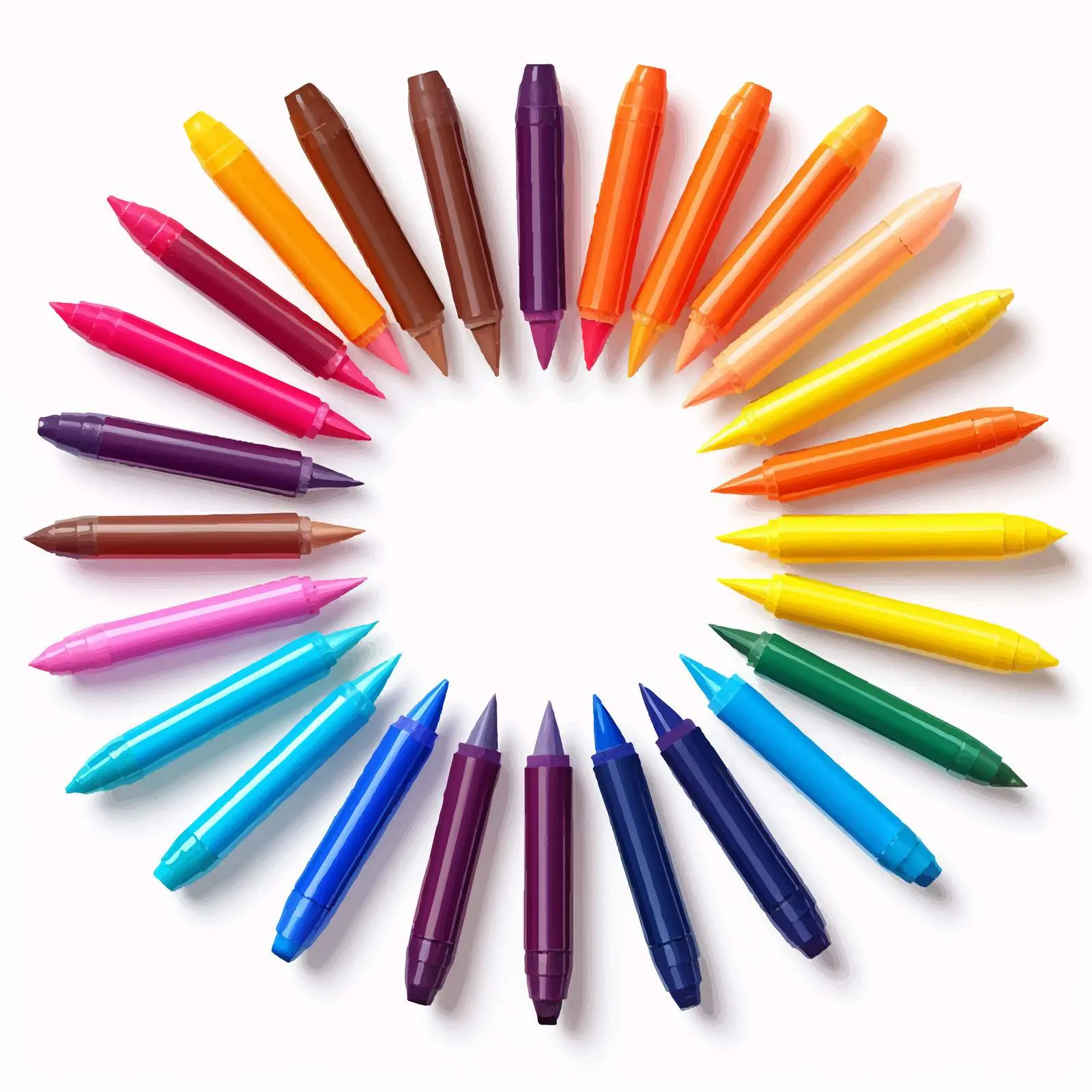 Colorful Markers Vector Illustration on White Background — free download from Dotvec