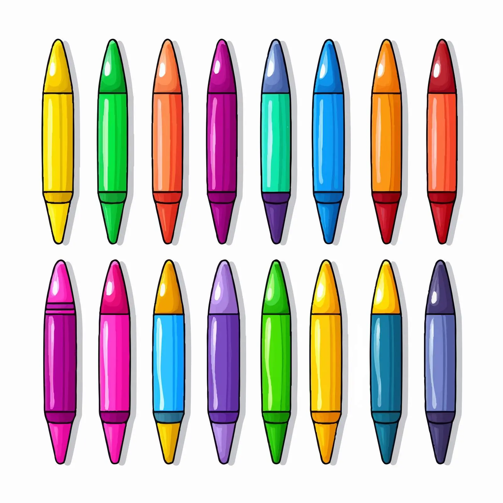 Color Markers Vector Illustration on White Background – free art materials image from Dotvec