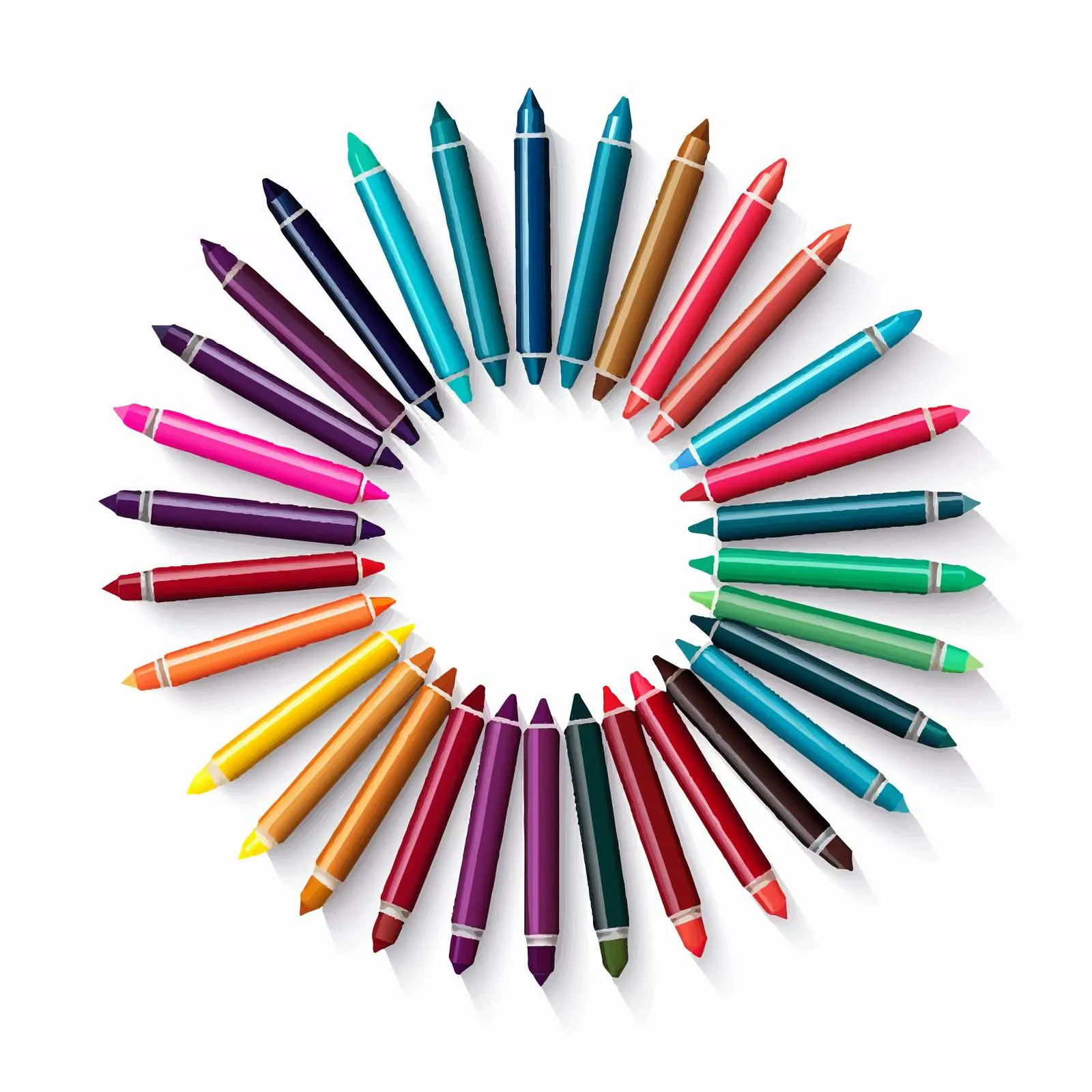 Colorful Markers Vector Illustration on White Background – free rendered image from Dotvec