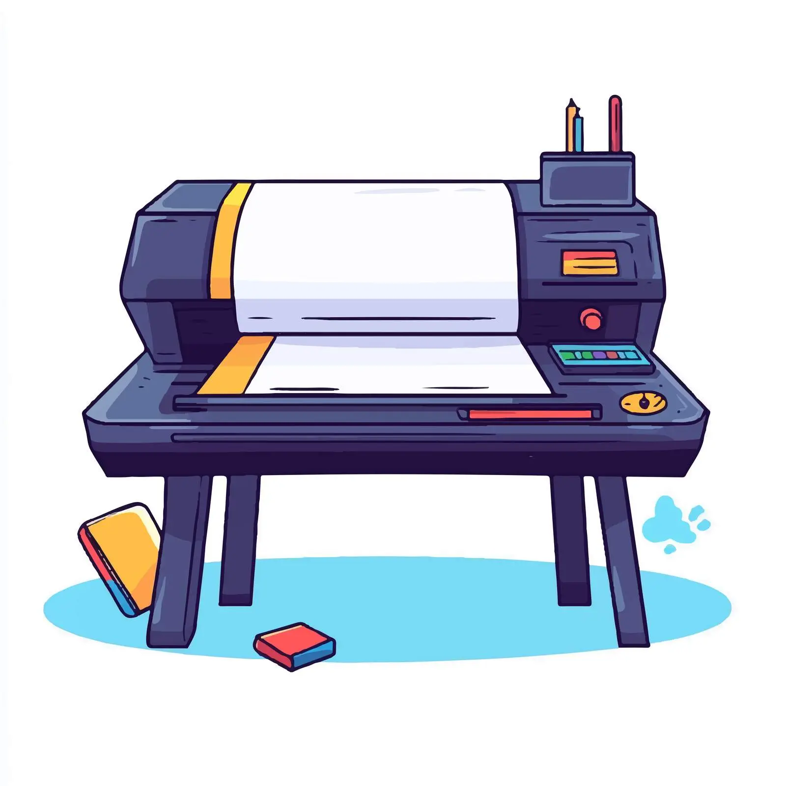 Color Printer Cartoon Illustration Vector — free download from Dotvec