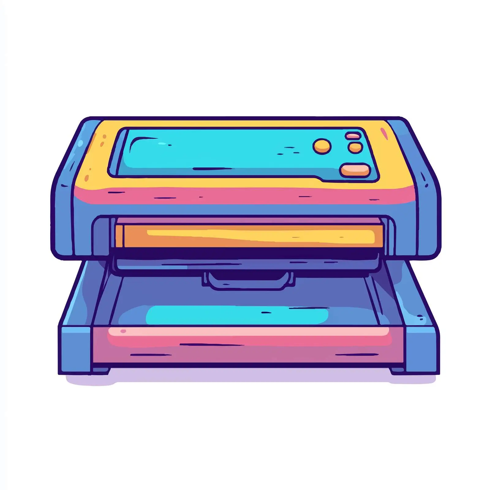 Hand-Drawn Cartoon Color Printer Vector — free download from Dotvec