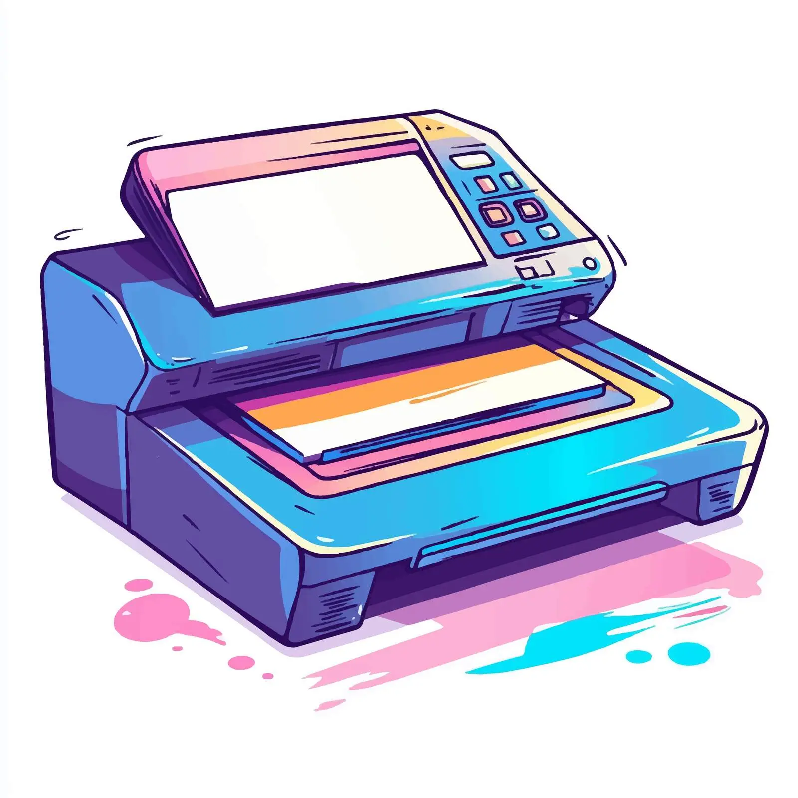 Cartoon Color Printer Vector Illustration — free download from Dotvec