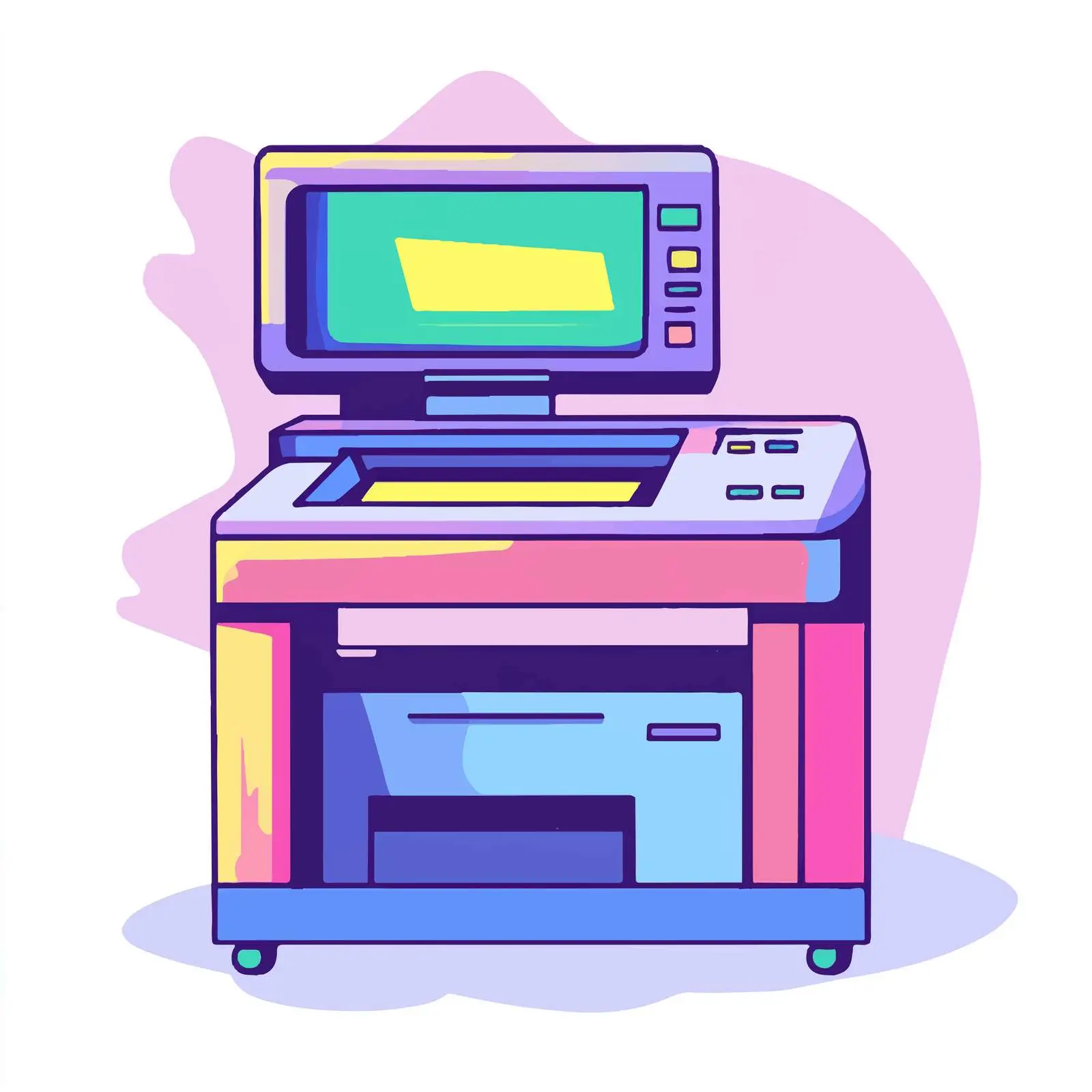 Hand-Drawn Cartoon Color Printer Vector — free download from Dotvec