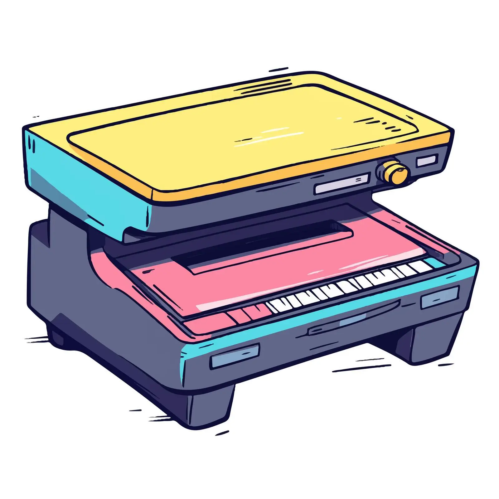 Hand-Drawn Cartoon Color Printer Vector — free download from Dotvec