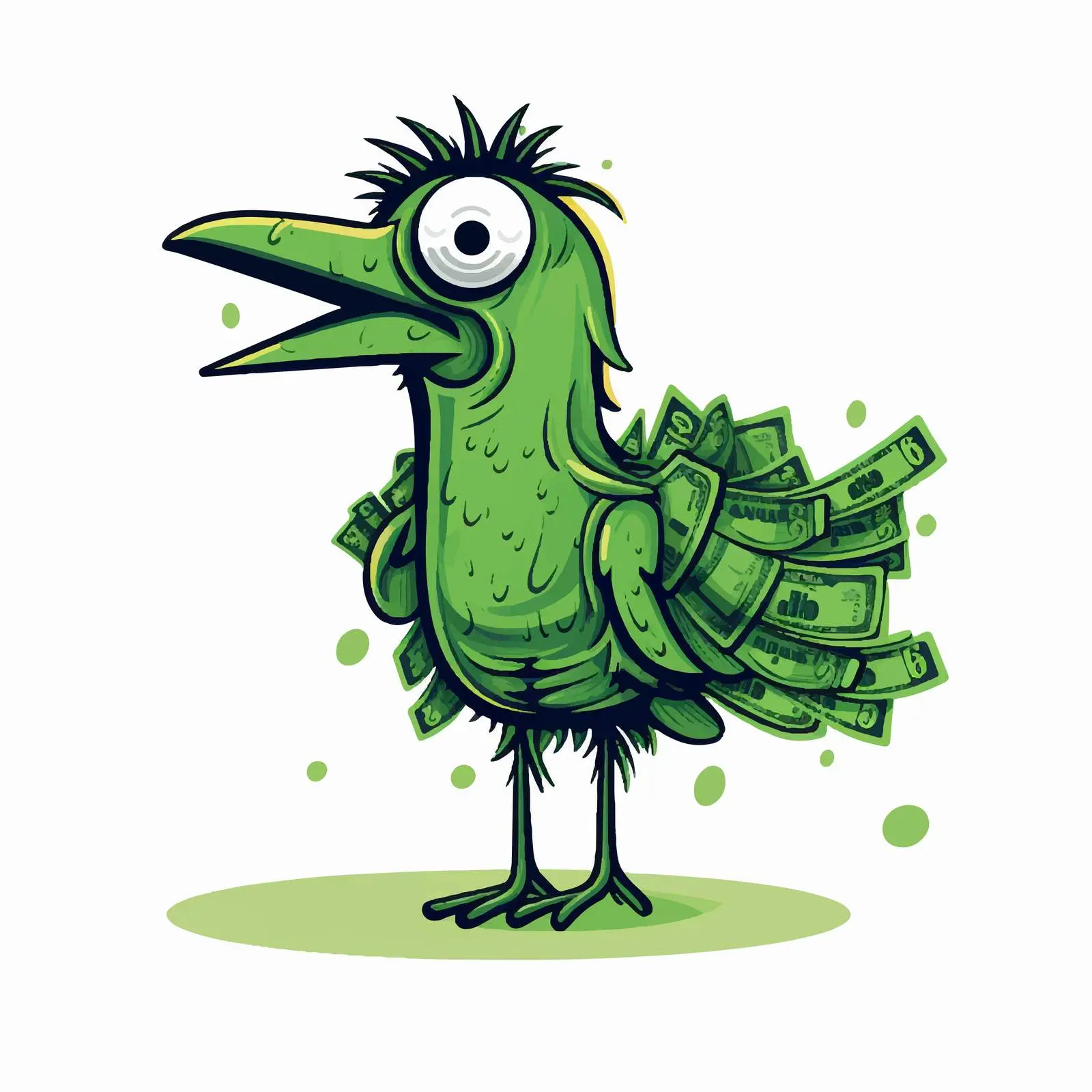 Green Dollar Bill Cartoon Silhouette Vector – free money savings image from Dotvec