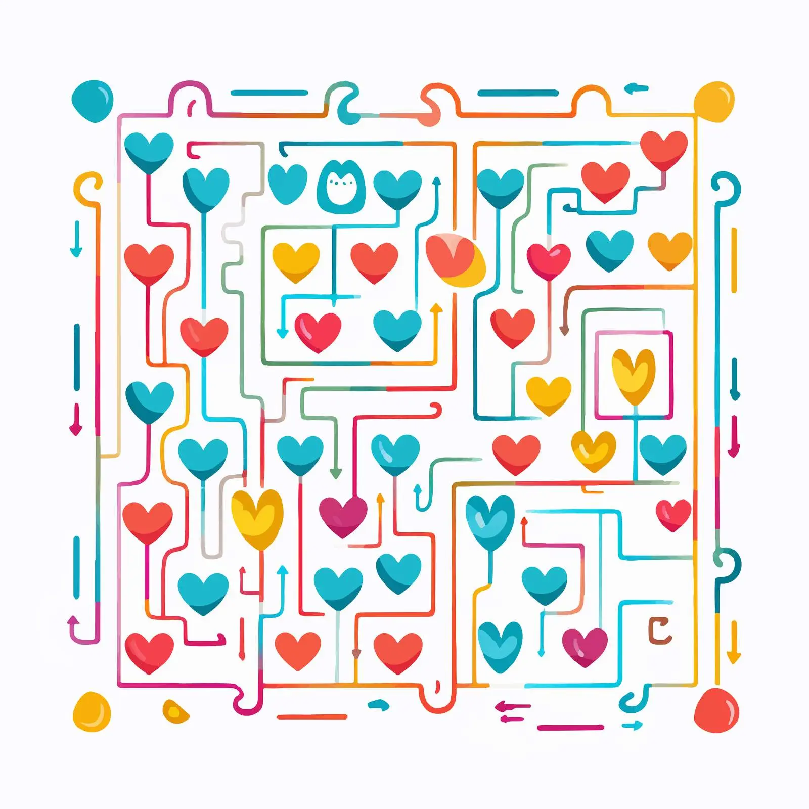 Colorful Square Maze Puzzle Game for Kids — free download from Dotvec