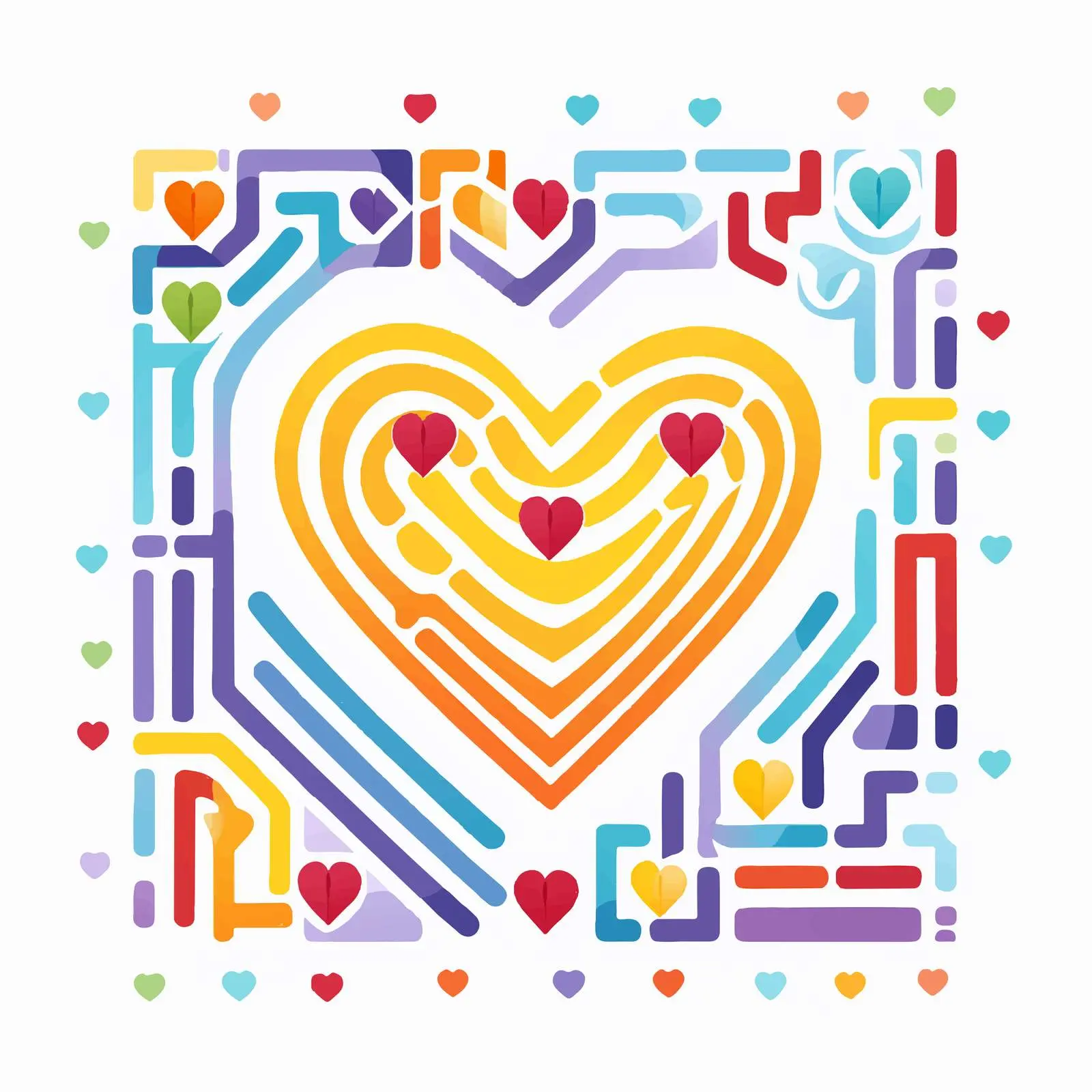 Colorful Square Maze Game for Kids – free puzzles image from Dotvec