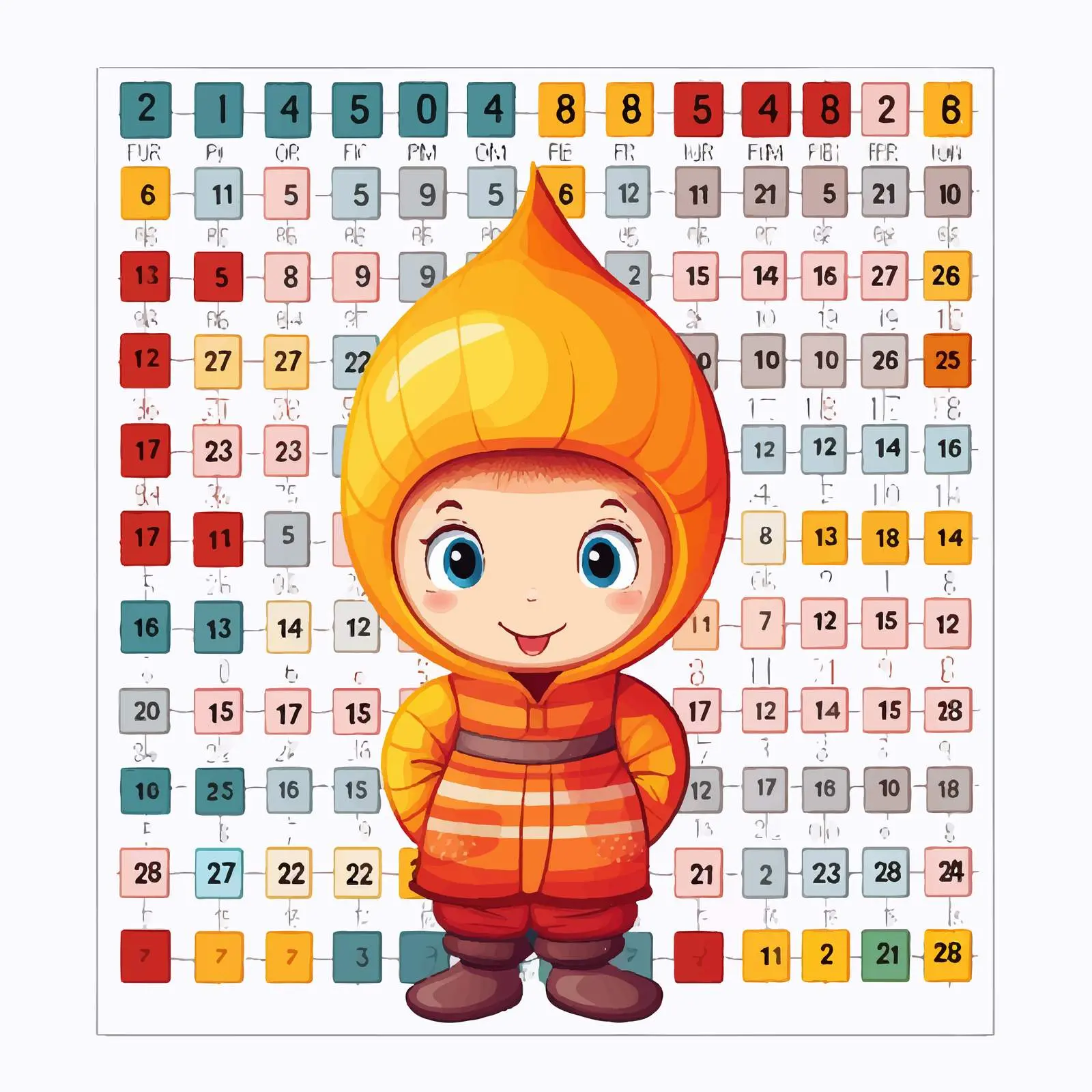 Colorful Multiplication Table for Education – free mathematics image from Dotvec