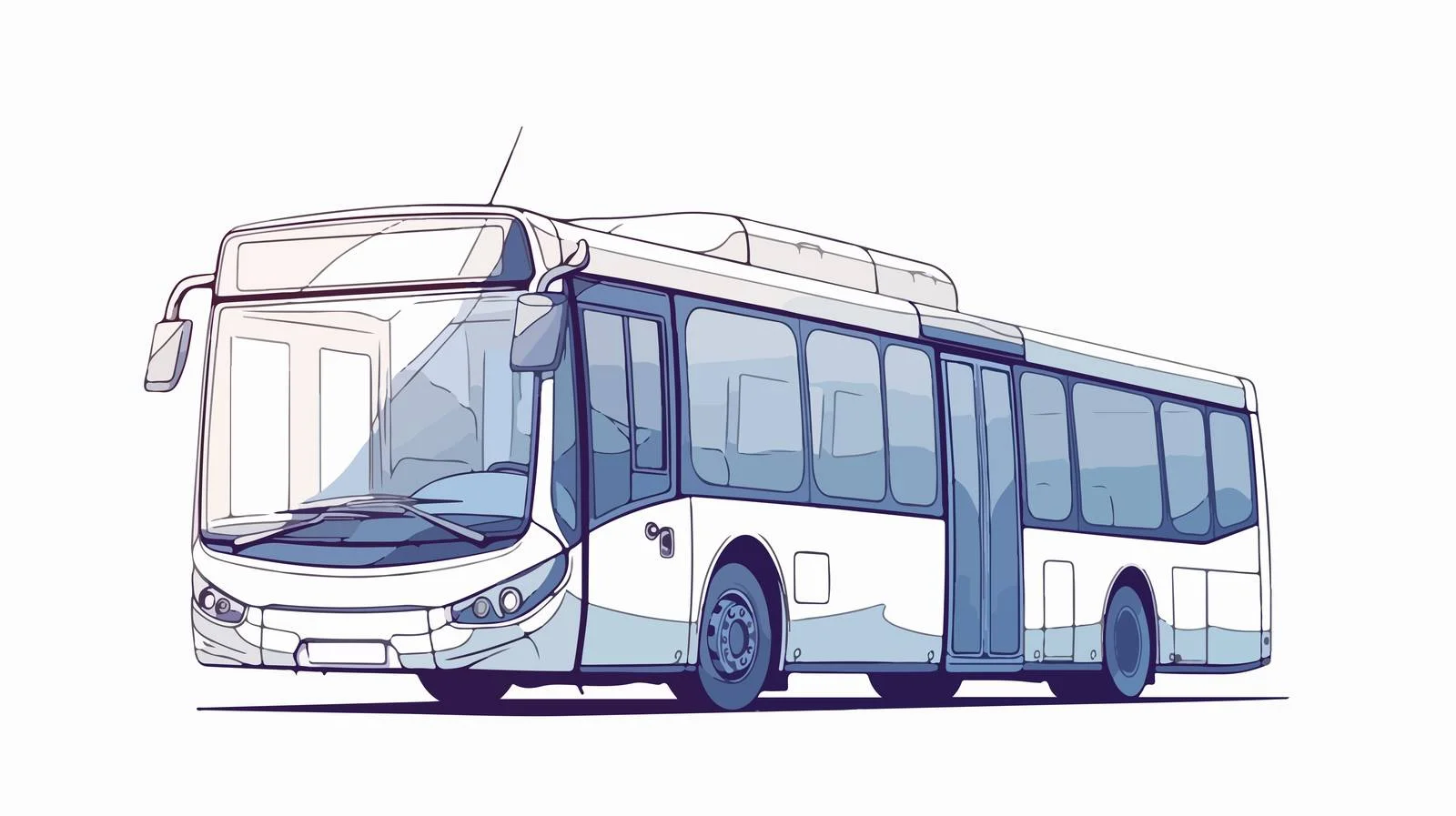 Modern Bus in Color and Monochrome — free download from Dotvec