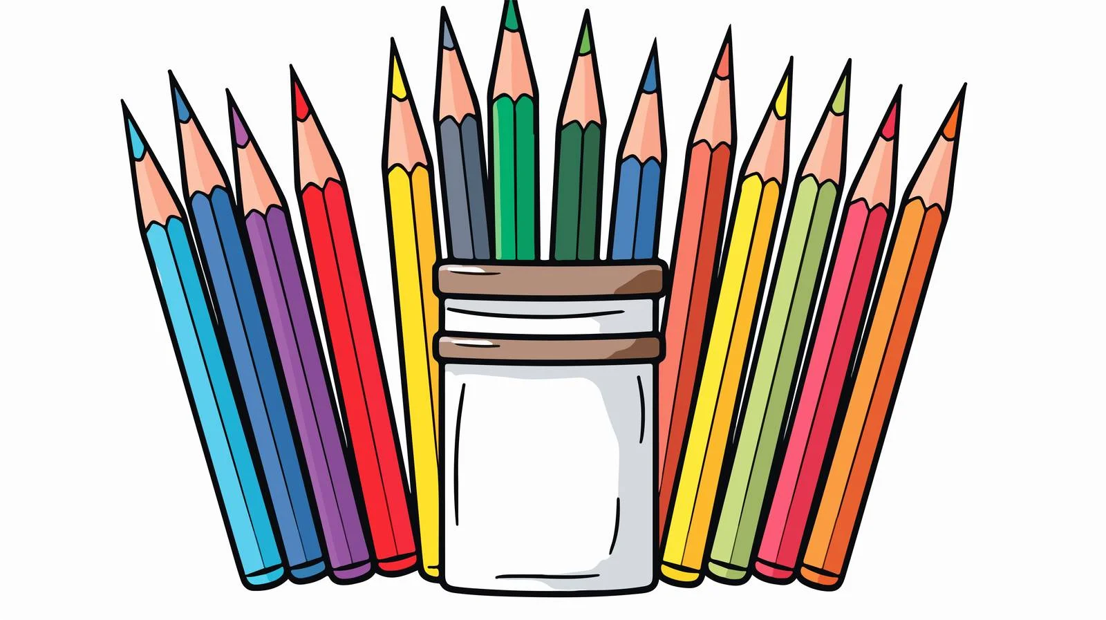 Color Pencils Sticker Stamp — free download from Dotvec