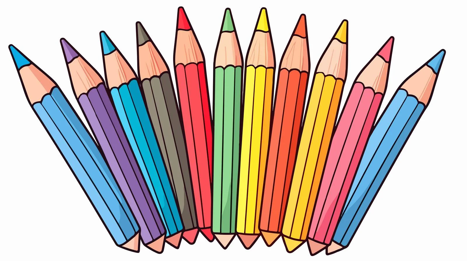 Color Pencils Graphic Sticker Stamp — free download from Dotvec