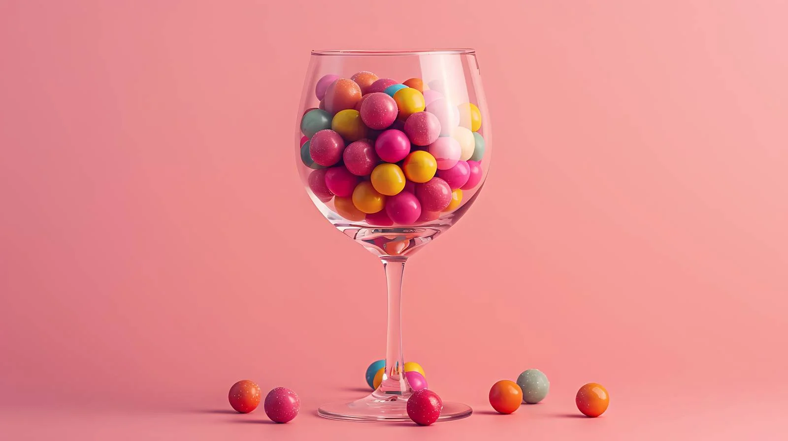 Vibrant Candy in Wineglass on Pink Background — free download from Dotvec